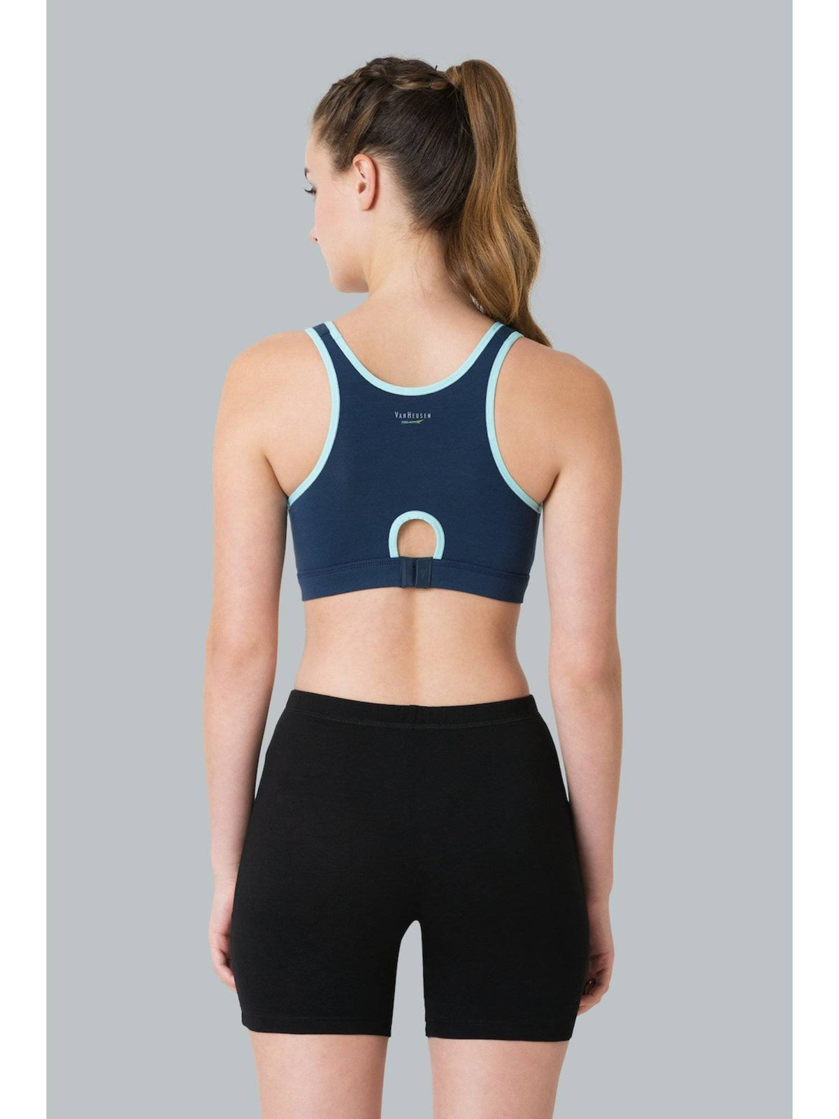 Van Heusen Proactive Women Anti Bacterial & Wireless Racerback Sports Bra - Space Grey | sb09 - view 2