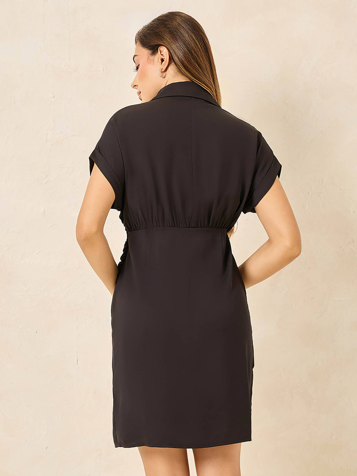 Womens Brown Wrap Mini Dress | D56 - view 6