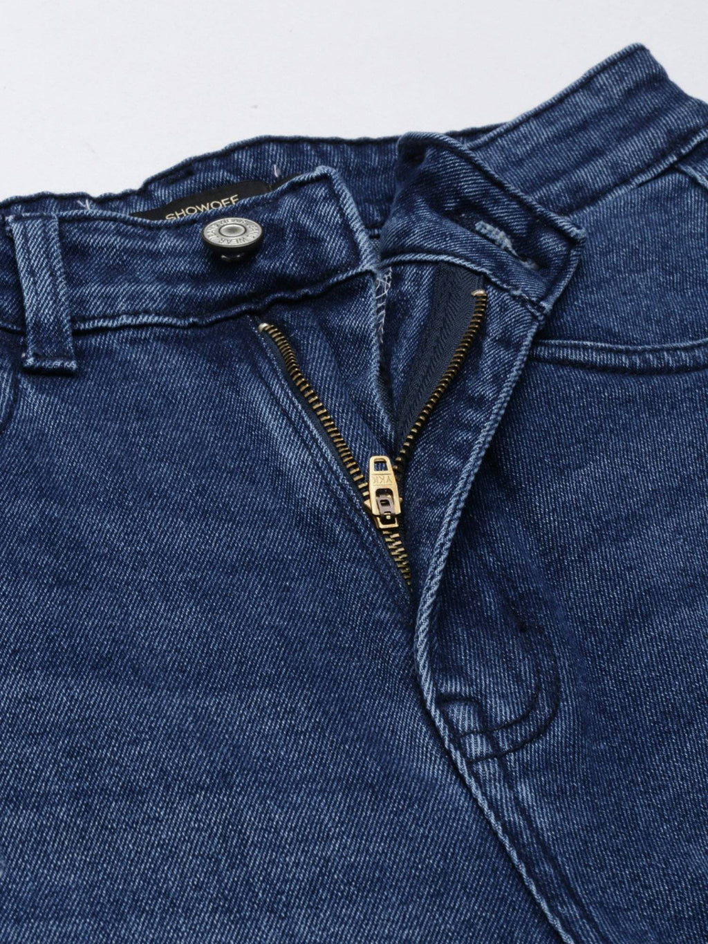 Womens High Rise Stretchable Regular Blue Straight Fit Jeans | ST23 - view 5
