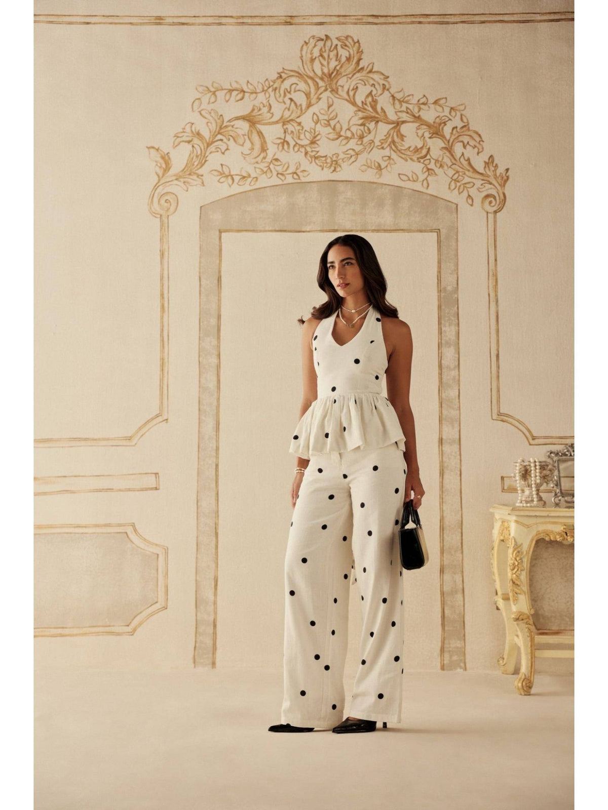 Mirabeau White Polka Dot Top | HT67 - view 3