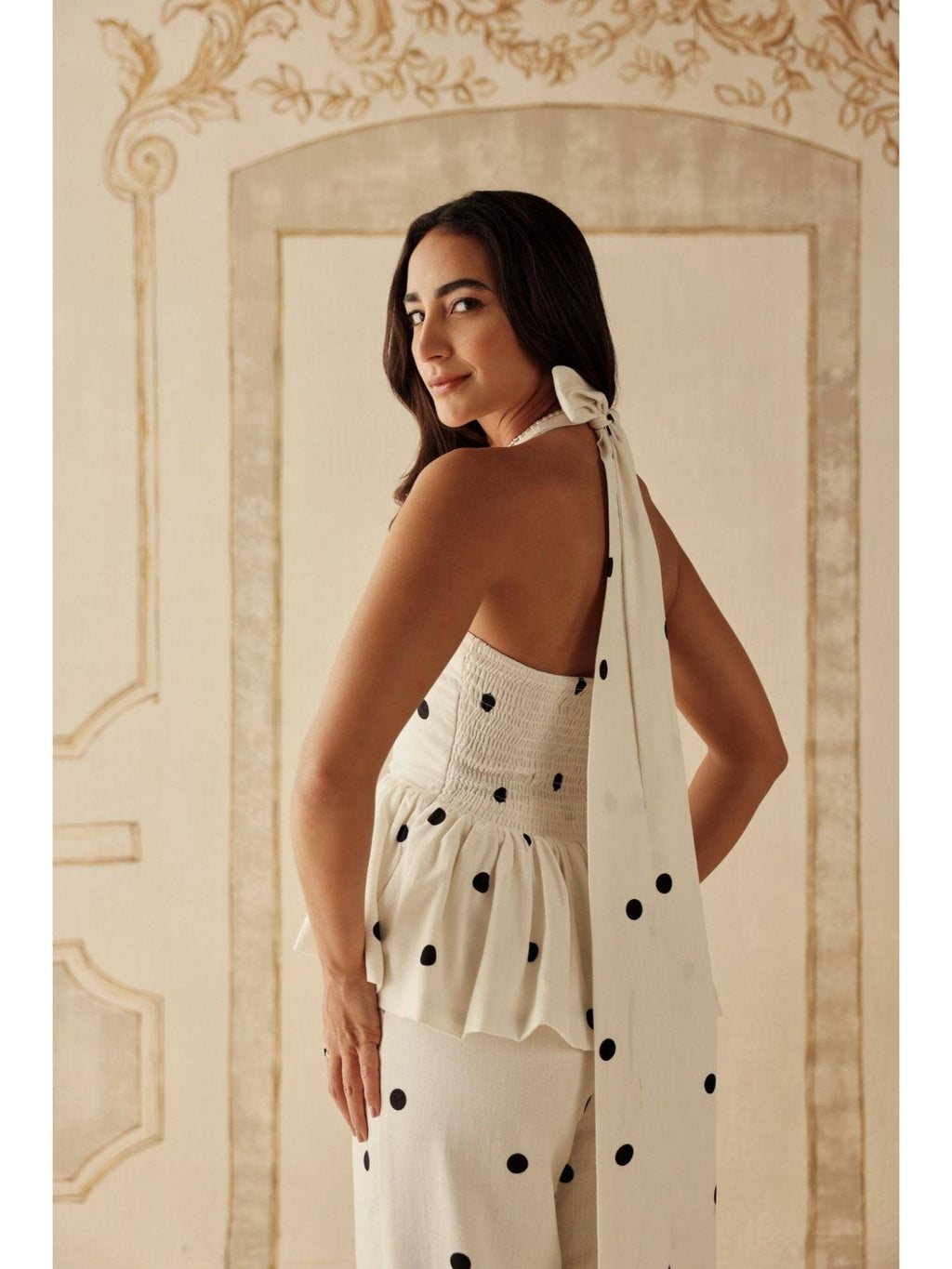 Mirabeau White Polka Dot Top | HT67 - view 4