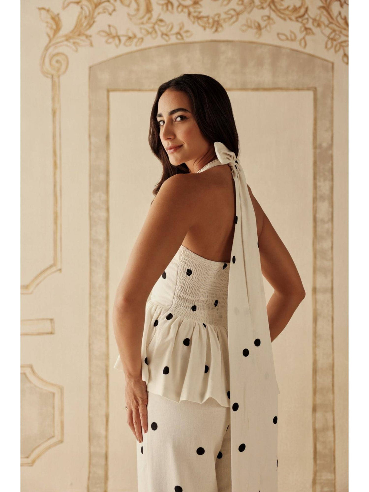 Mirabeau White Polka Dot Top | HT67 - view 4