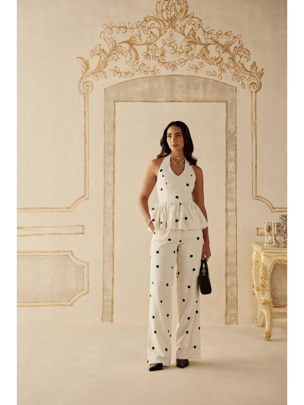 Mirabeau White Polka Dot Top | HT67 - view 5