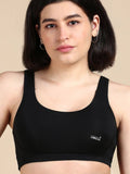 Womens Tencel Modal Micro Sports Bra - Black | sb09 - view 1