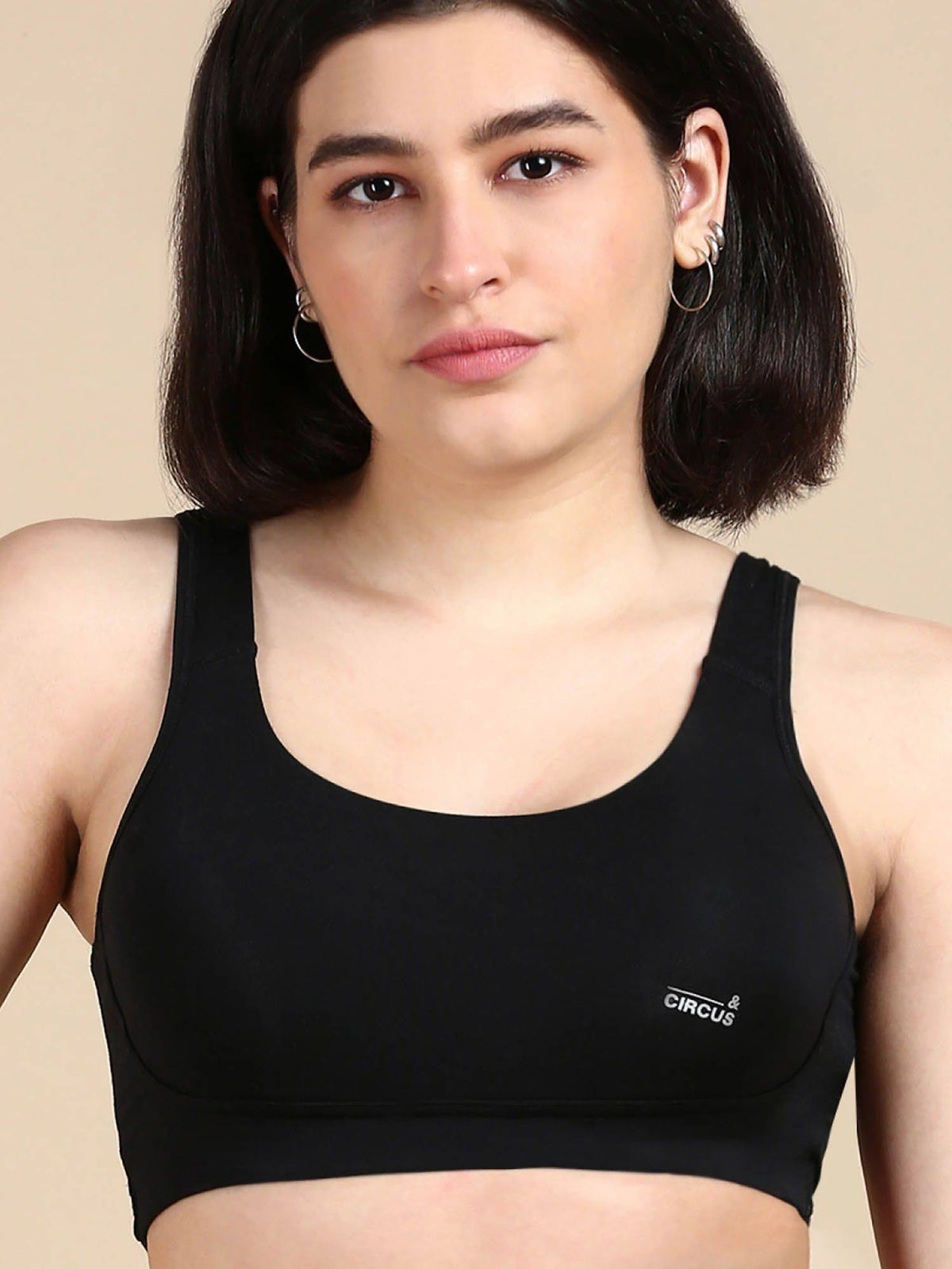 Womens Tencel Modal Micro Sports Bra - Black | sb09 - view 1