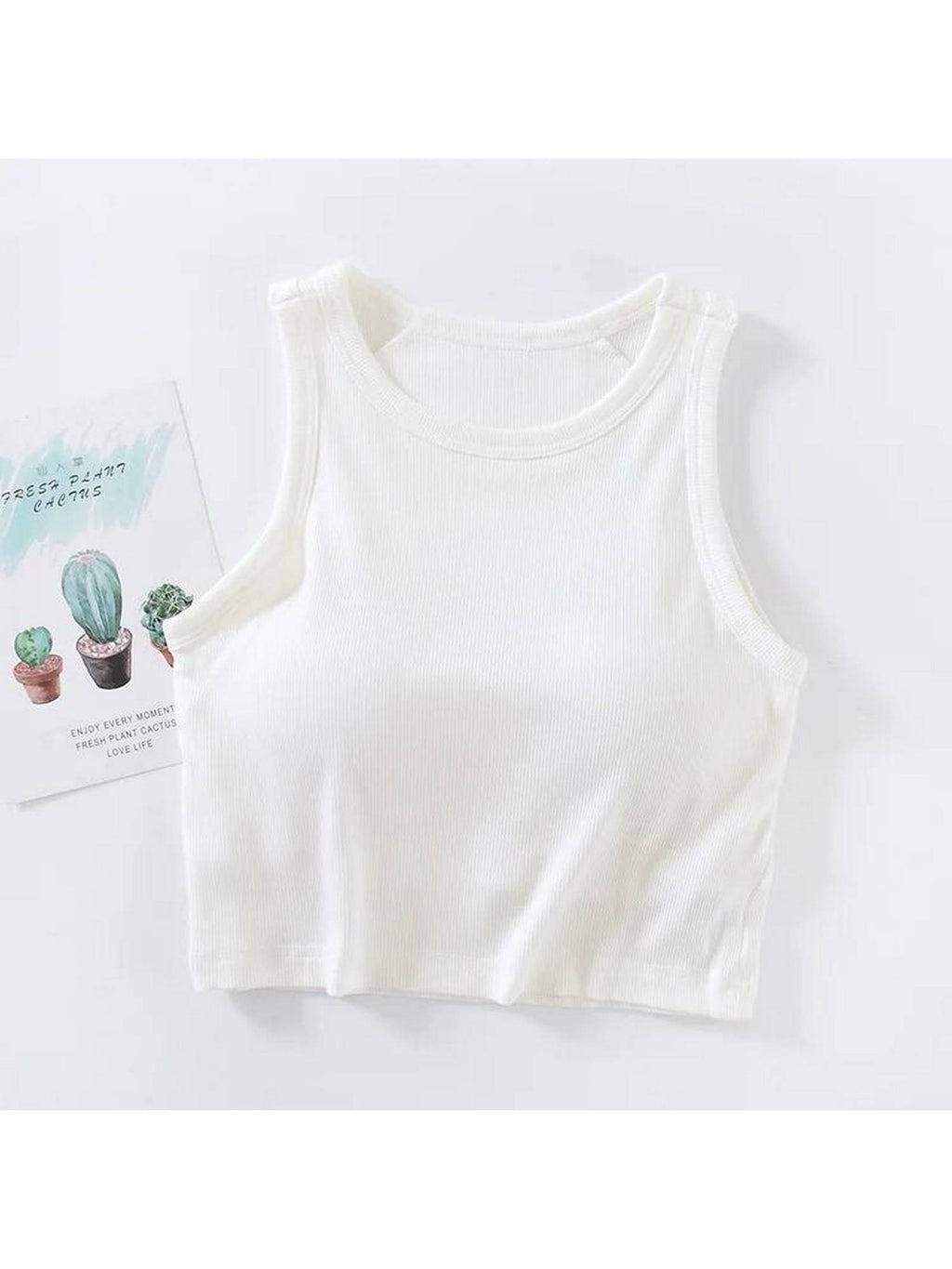 Nicole Inbuilt Bra In Brown Tank Top | TT98 - view 4