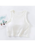 Nicole Inbuilt Bra In Brown Tank Top | TT98 - view 4