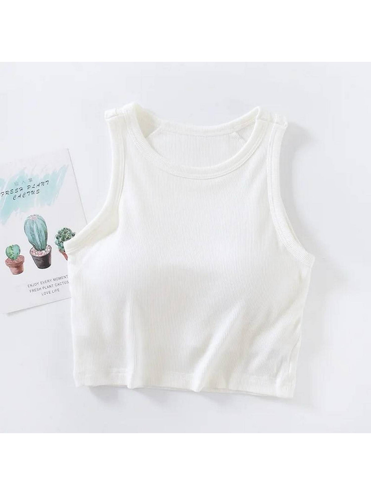 Nicole Inbuilt Bra In Brown Tank Top | TT98 - view 4