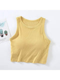Nicole Inbuilt Bra In Yellow Tank Top | TT98 - view 1