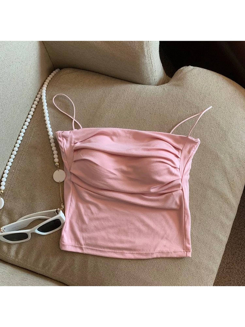 Zouzou with Inbuilt Bra In Grey Crop Top | CT61 - view 4