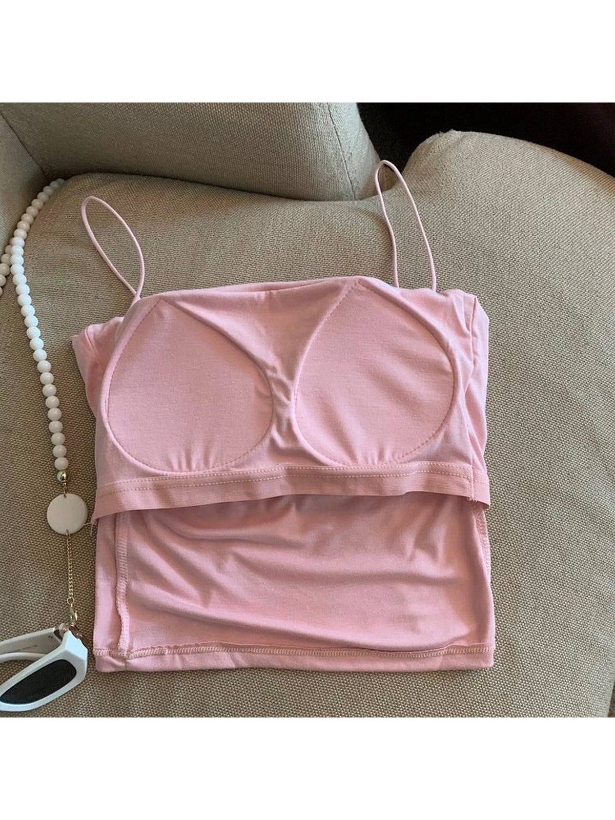 Zouzou with Inbuilt Bra In Grey Crop Top | CT61 - view 5