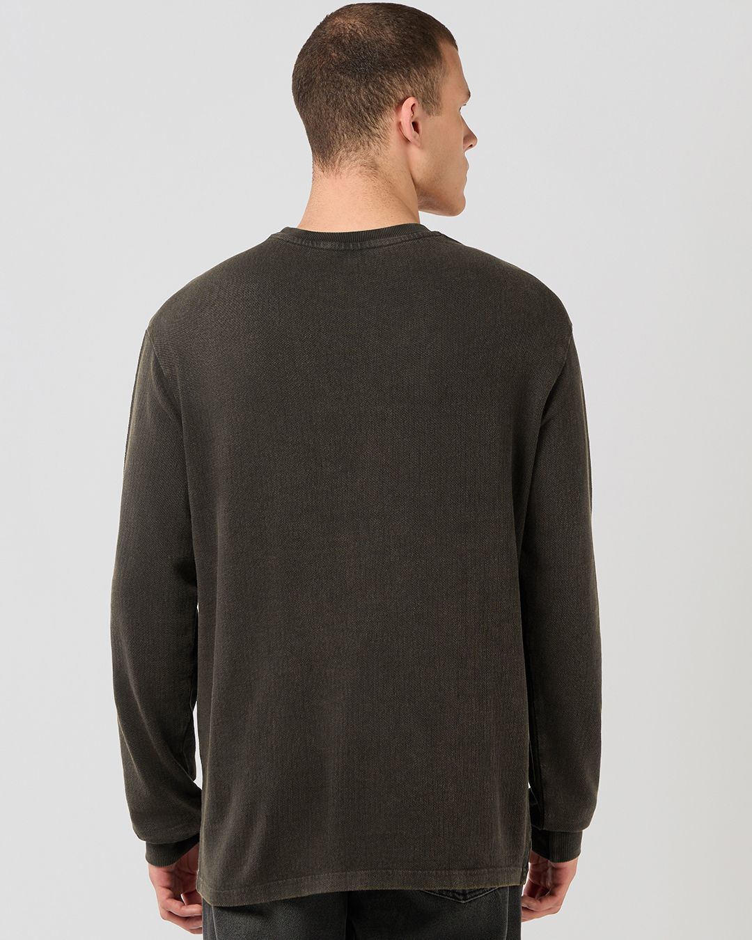 Men's Chocolate Brown Textured Oversized Acid Wash T-shirt Morrislane image 5