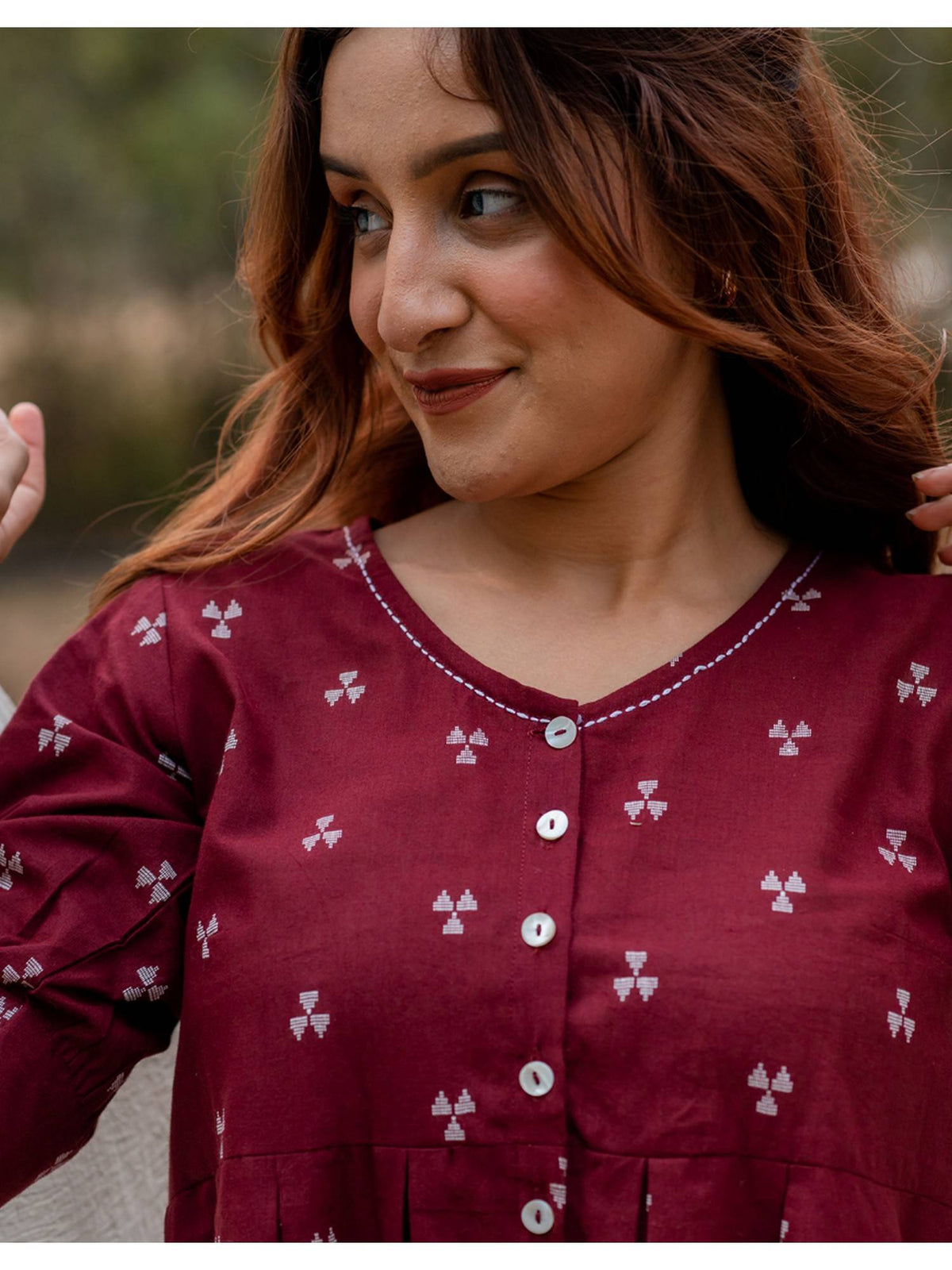 Maroon Peplum Top | pt51 - view 4