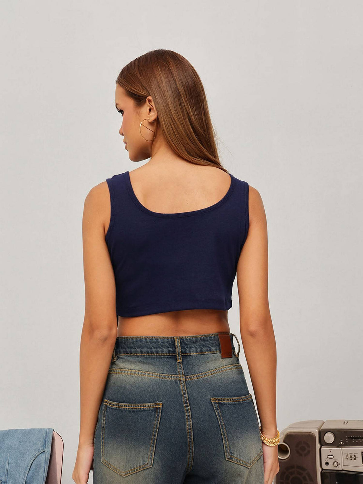 Red Rib Tank Top | TT98 - view 15