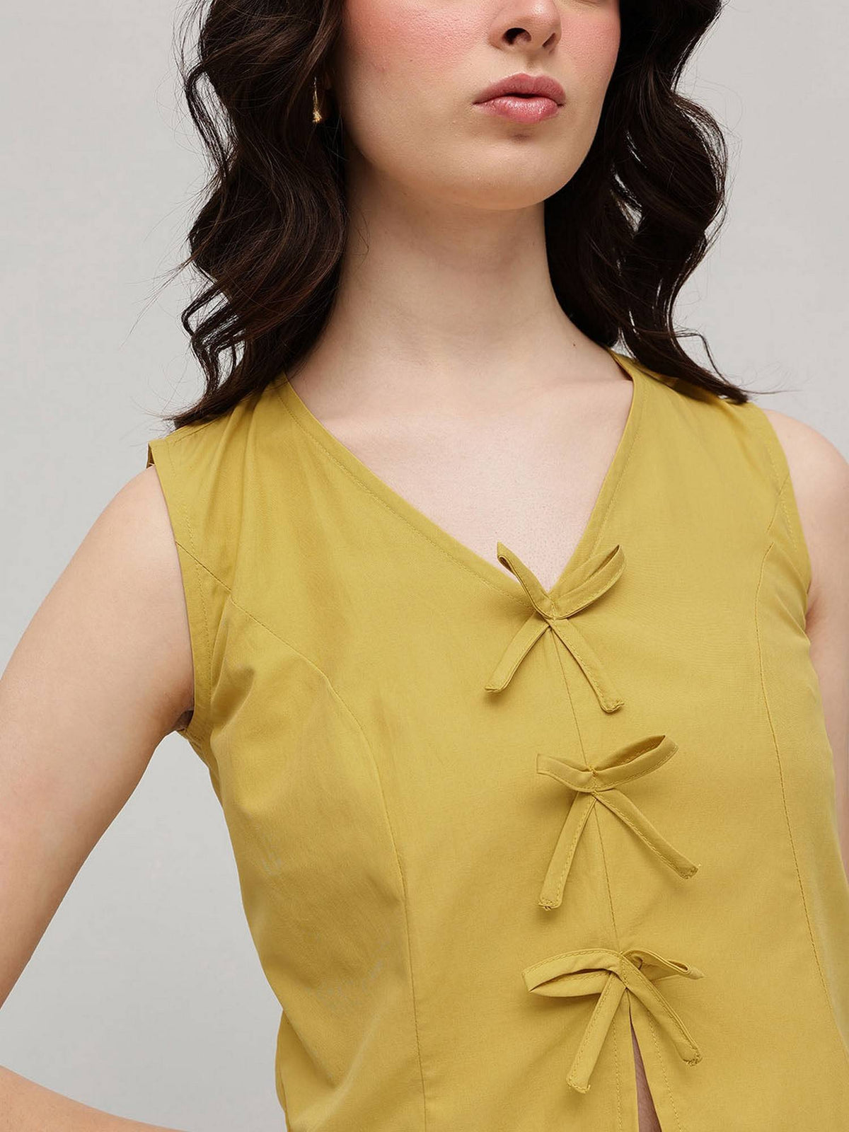 Yellow Bow Crop Top | CT61 - view 5