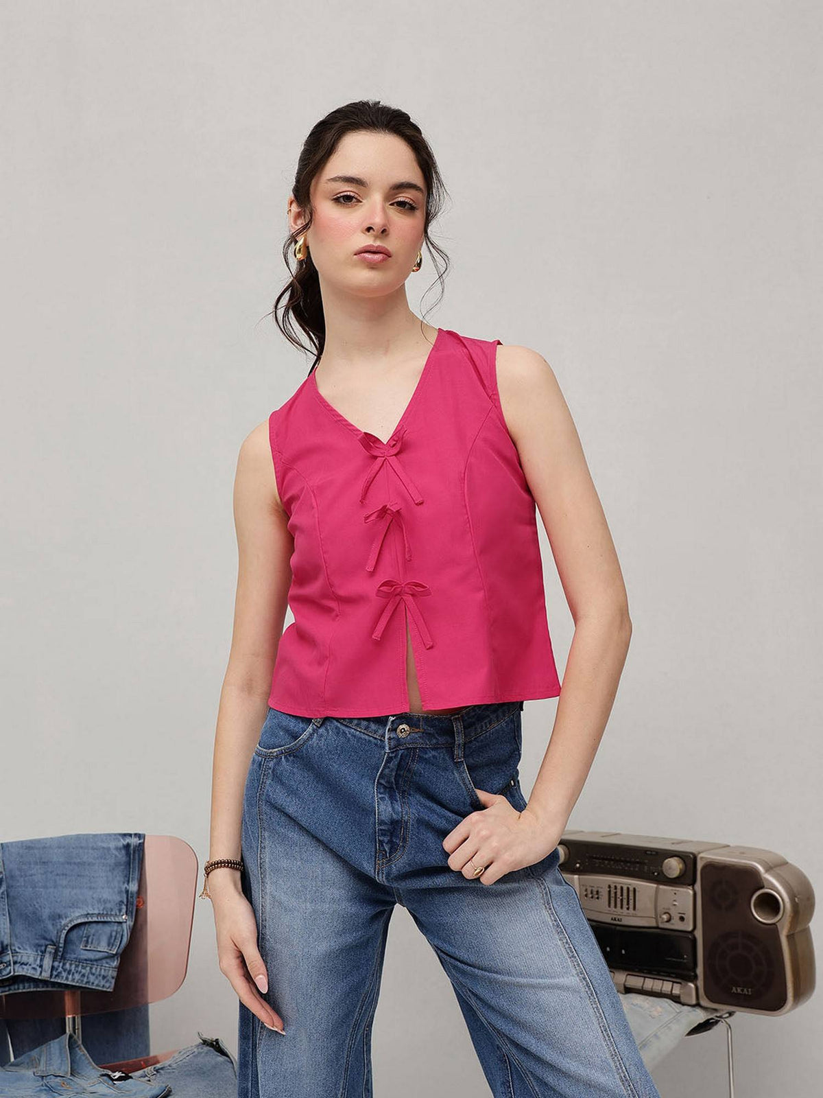 Yellow Bow Crop Top | CT61 - view 8