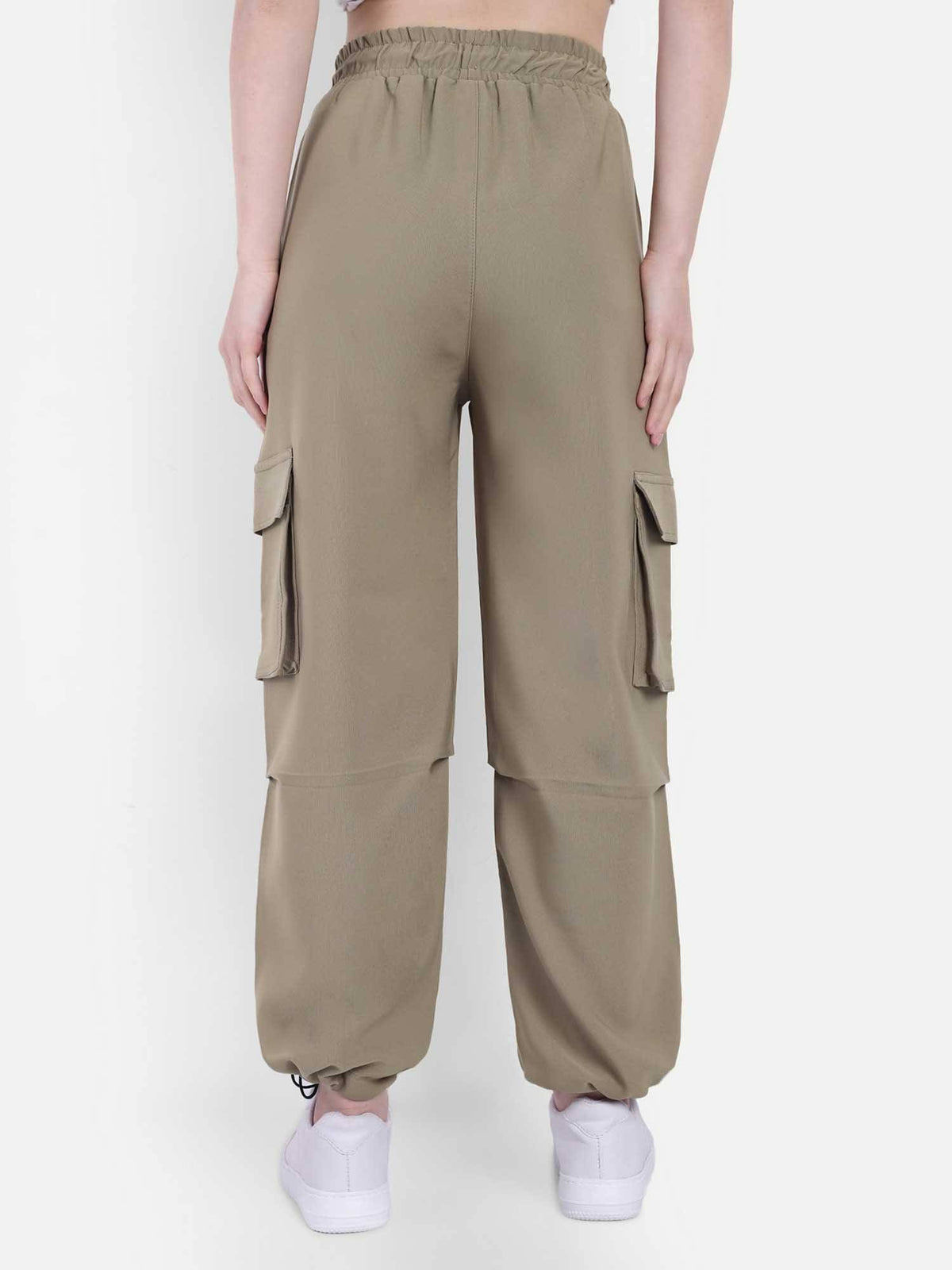 Women Light Grey Color Baggy Fit Parachute Joggers | WJ89 - view 6