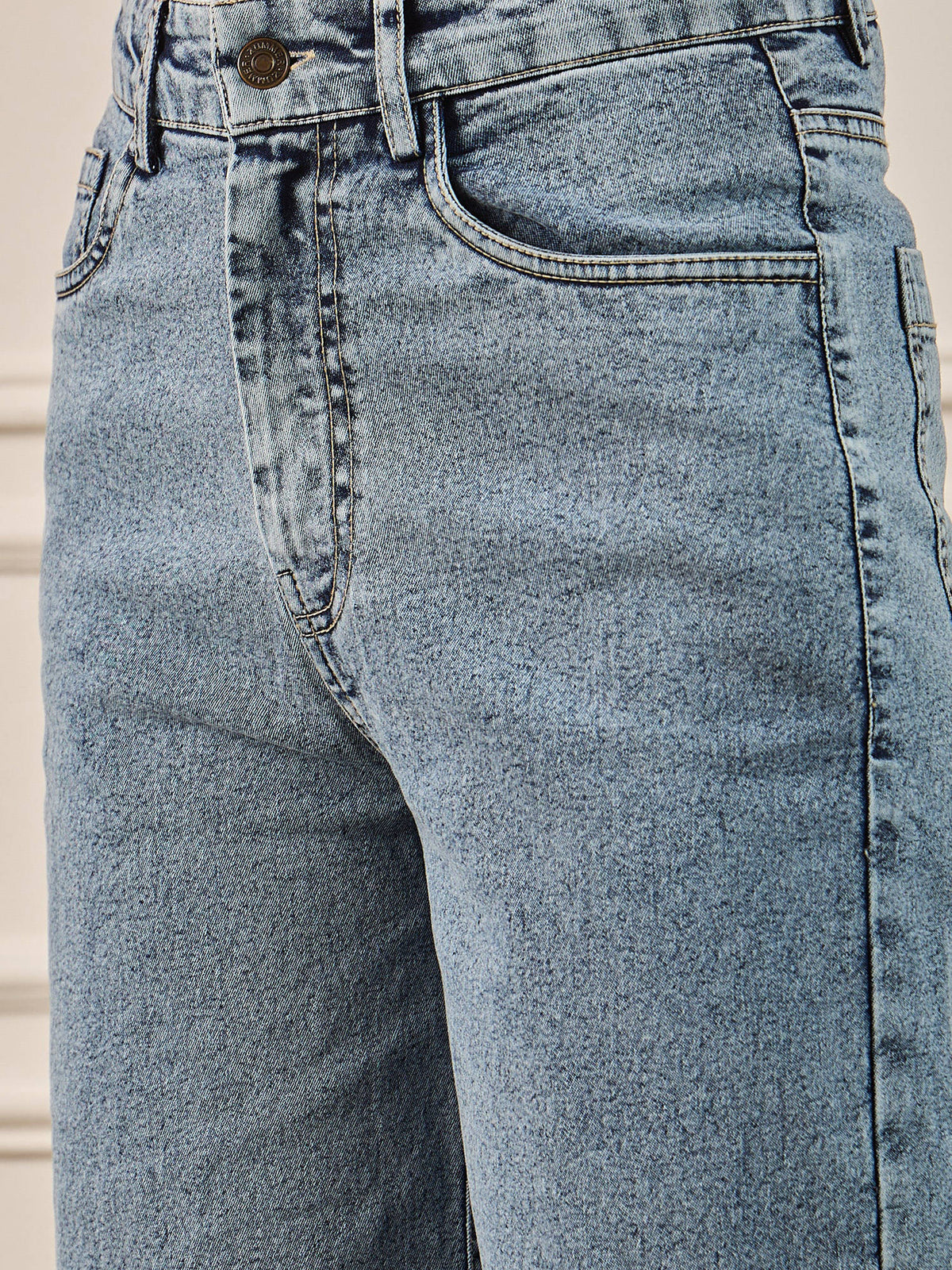 Light Blue Wash Straight Fit Jeans | ST23 - view 4