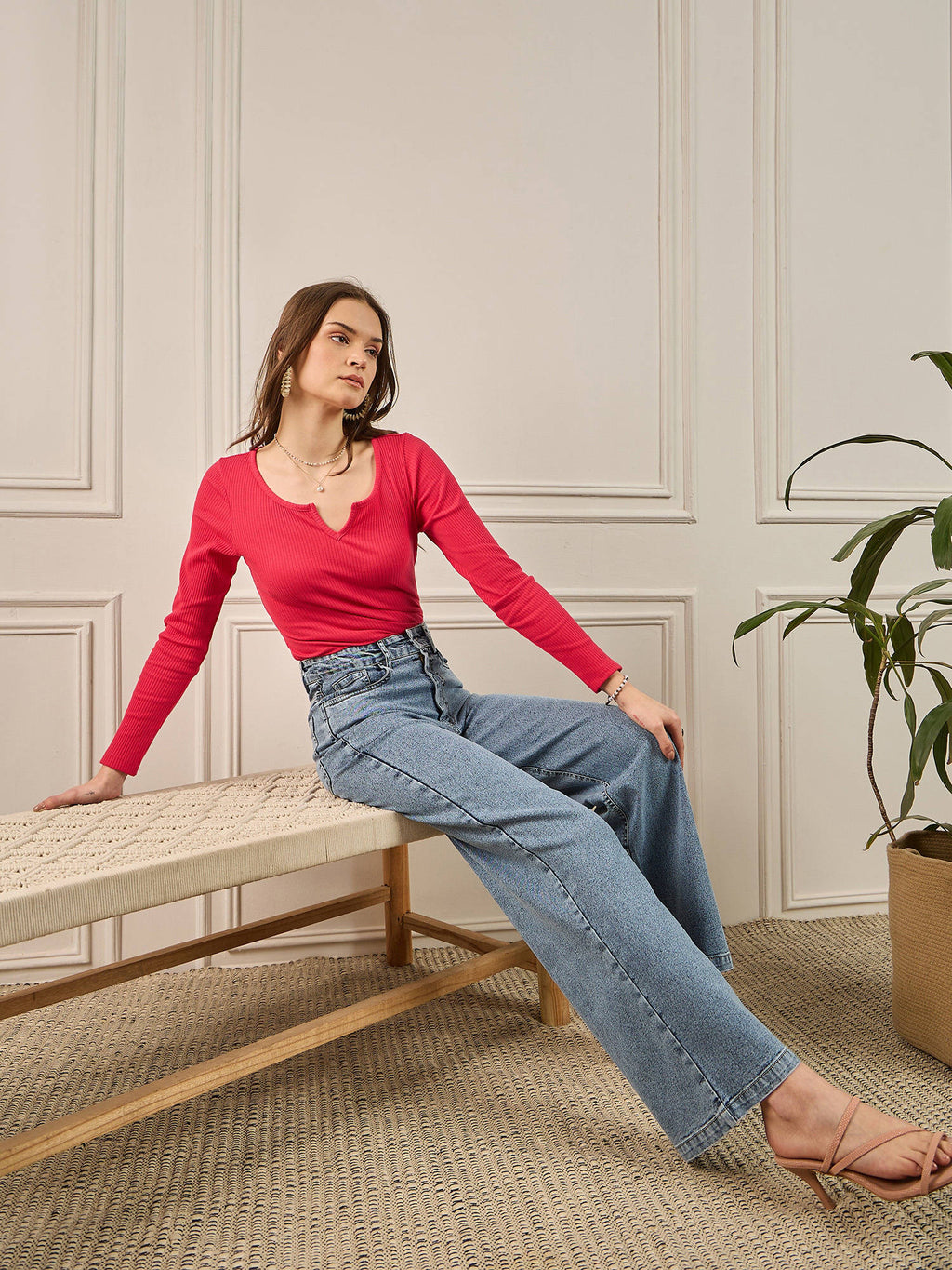 Light Blue Wash Straight Fit Jeans | ST23 - view 6