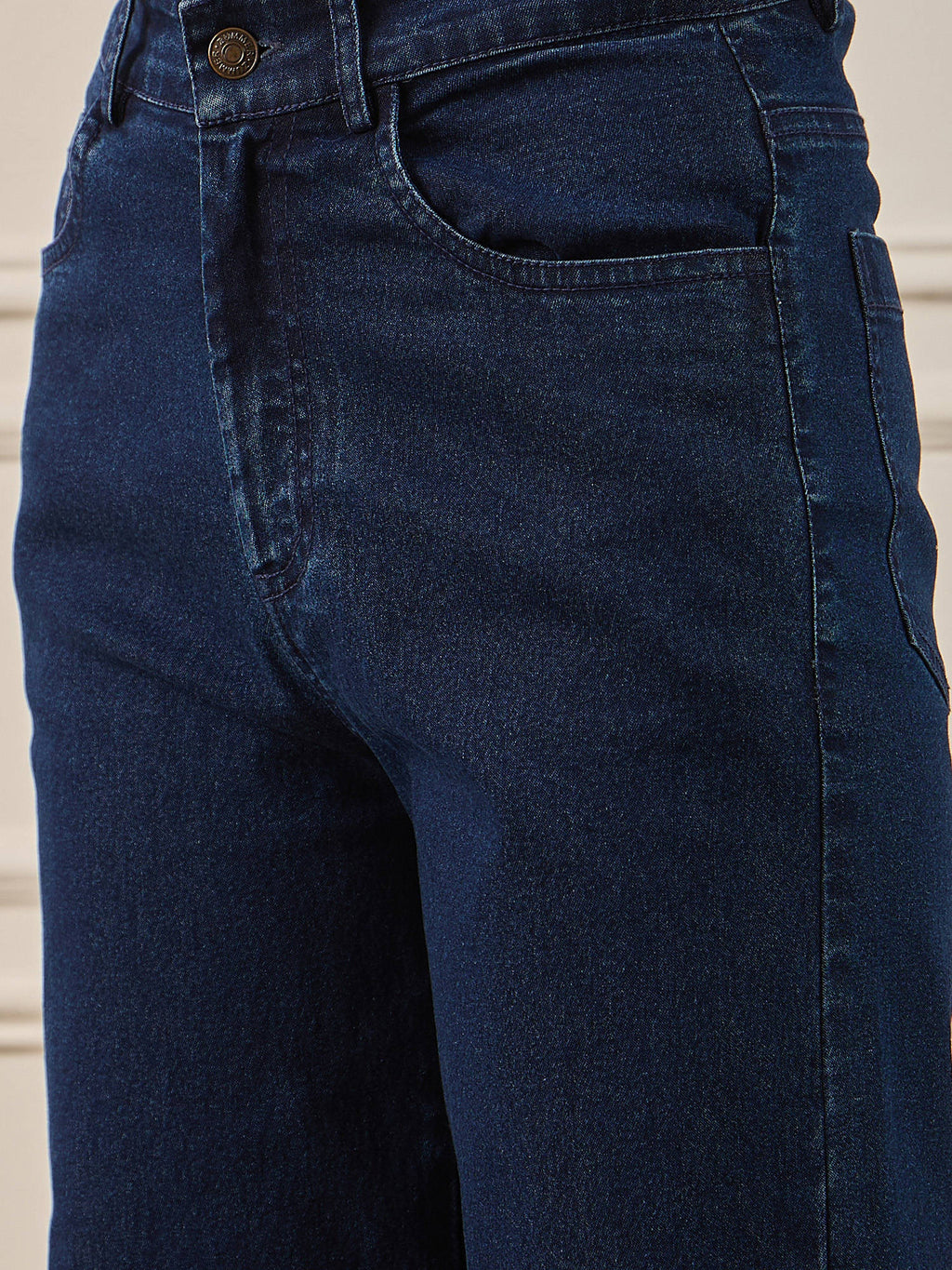 Navy Blue Denim Straight Fit Jeans | ST23 - view 4