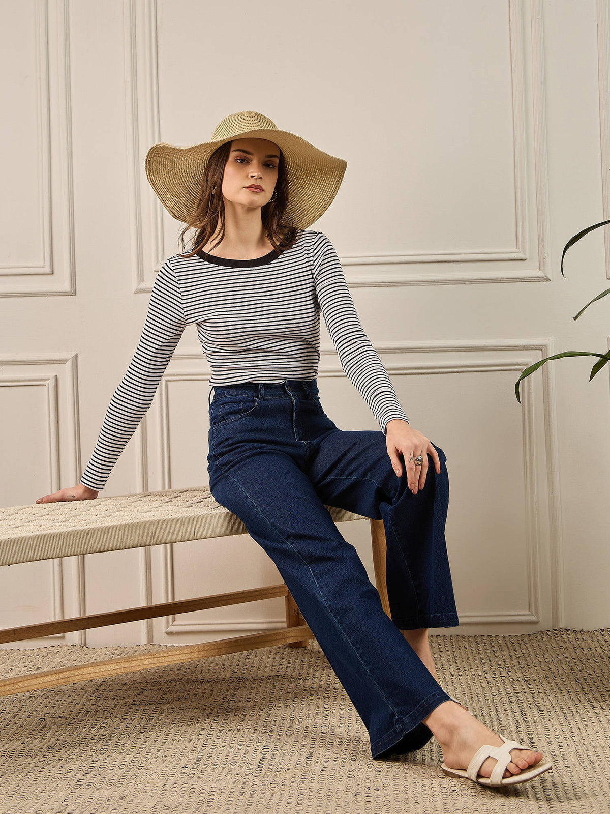 Navy Blue Denim Straight Fit Jeans | ST23 - view 5
