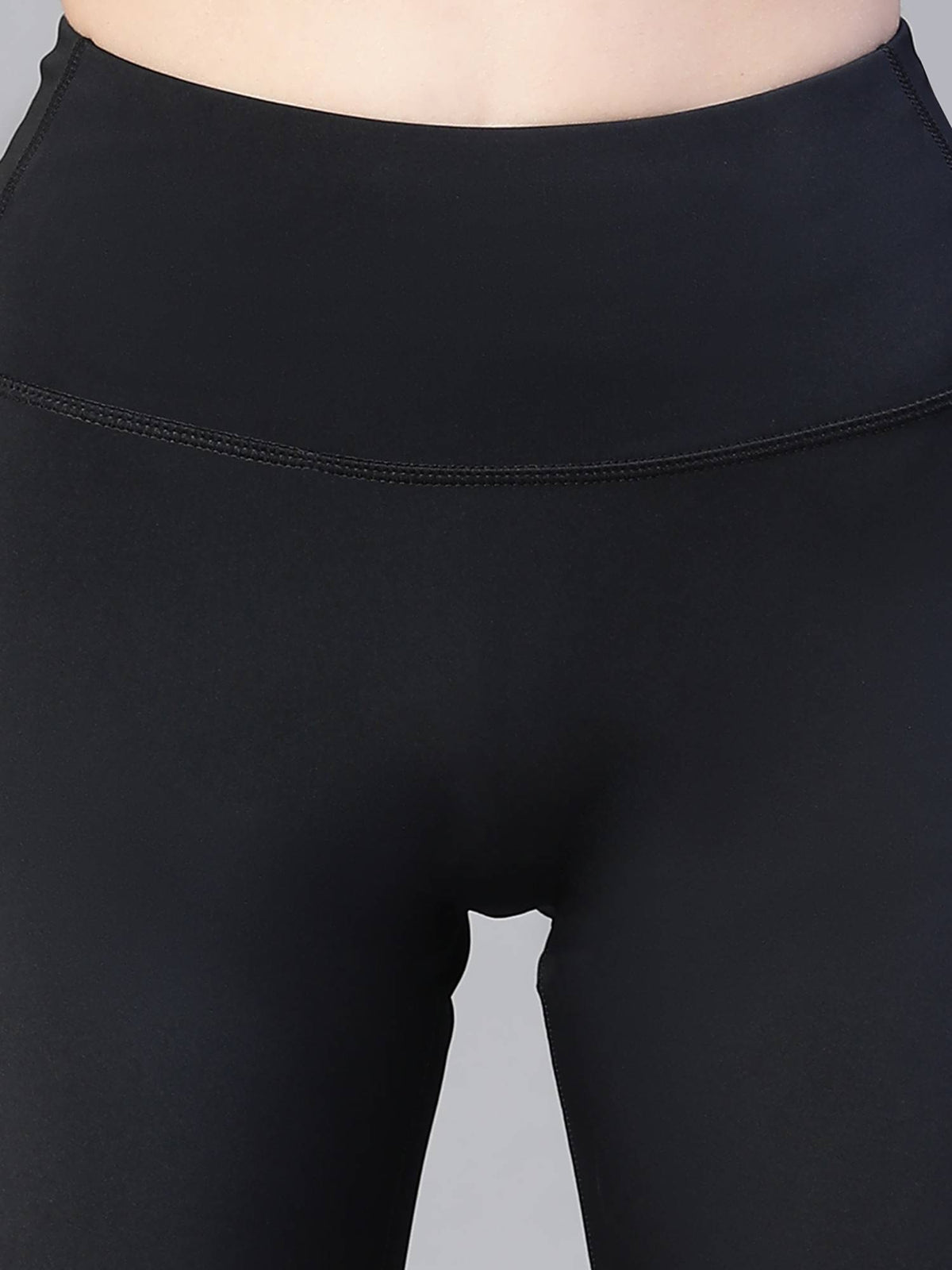 Women Black Mid Waist Fitness Shorts - view 5