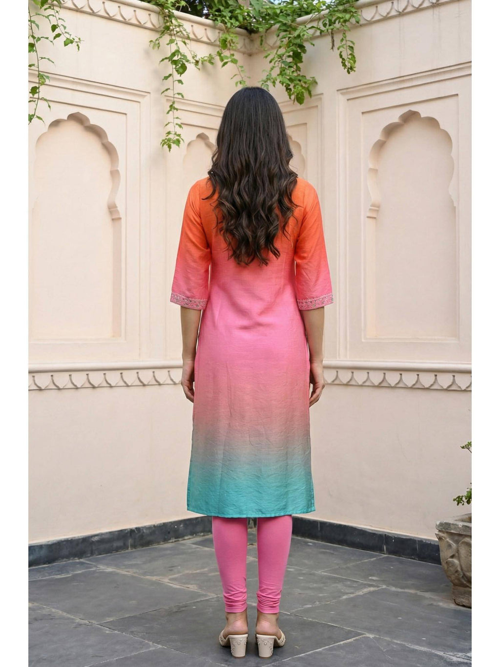 Women's Multicolor Ombre Rayon Blend Straight Kurta | KDG - view 4