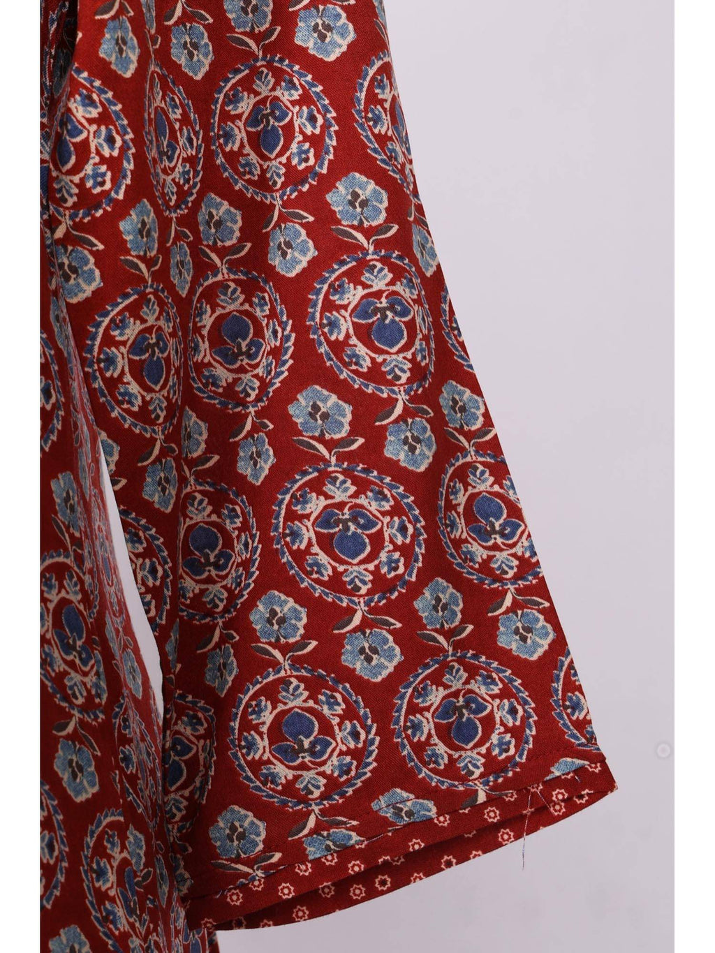 Rust Ethnic Motifs Rayon A-Line Kurta | KDG - view 5