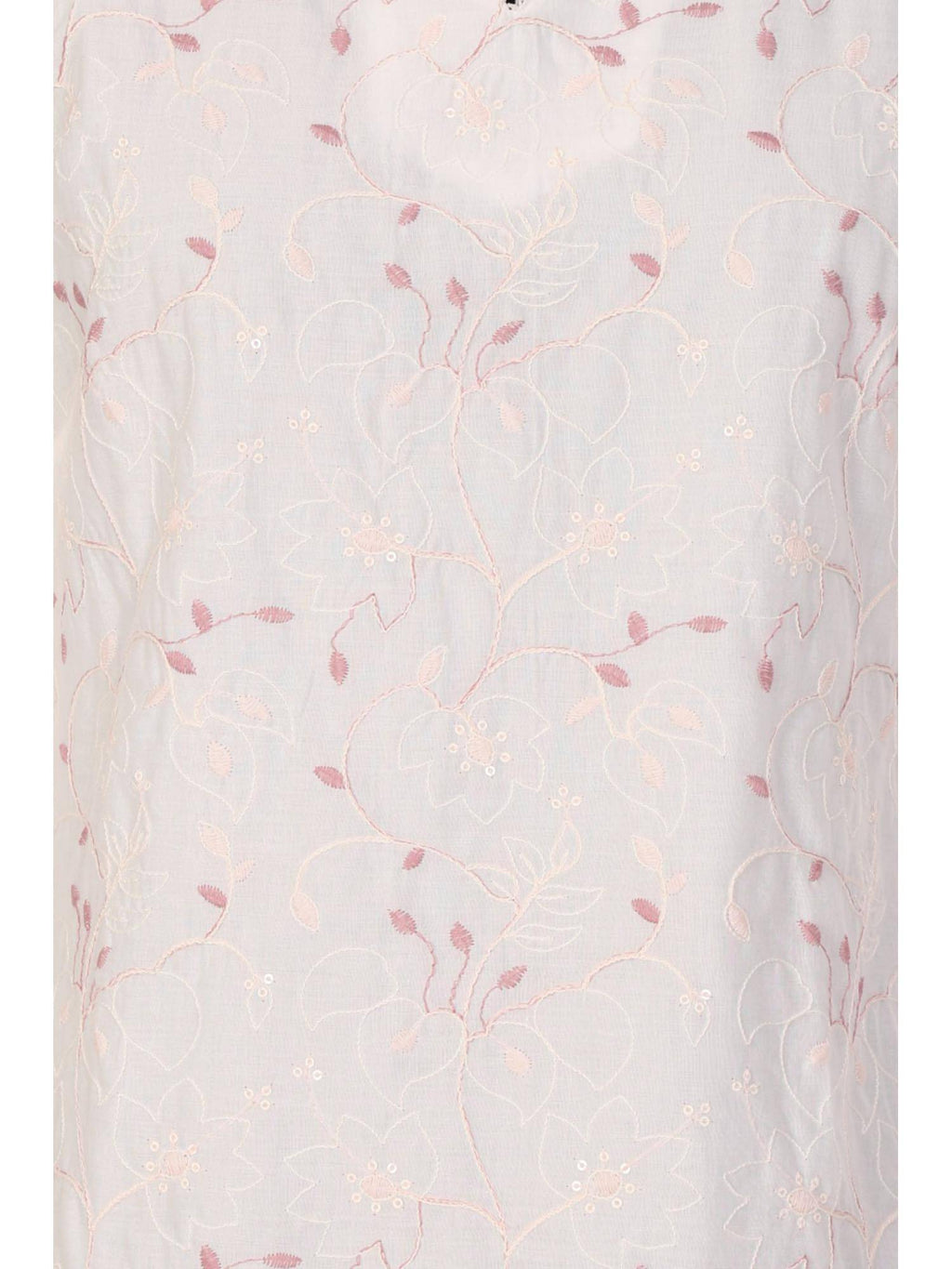 Chikankari Embroidered Sequins Pure Cotton White Straight Kurta | FY93 - view 3
