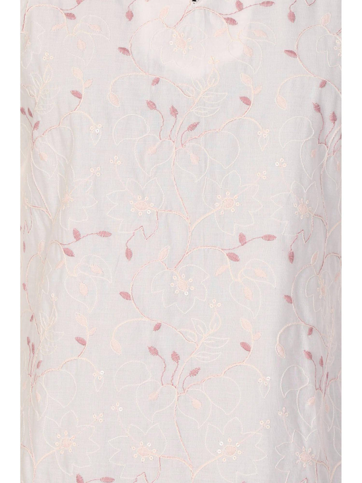 Chikankari Embroidered Sequins Pure Cotton White Straight Kurta | FY93 - view 3
