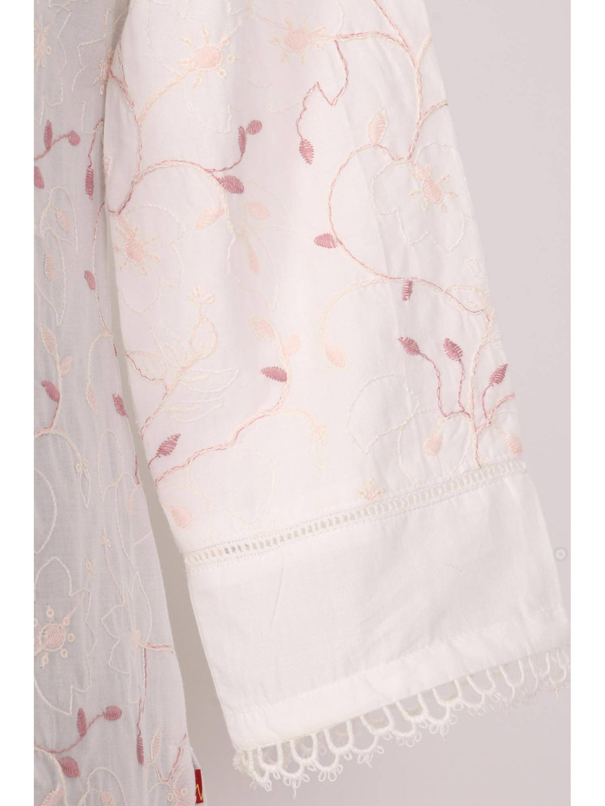 Chikankari Embroidered Sequins Pure Cotton White Straight Kurta | FY93 - view 7