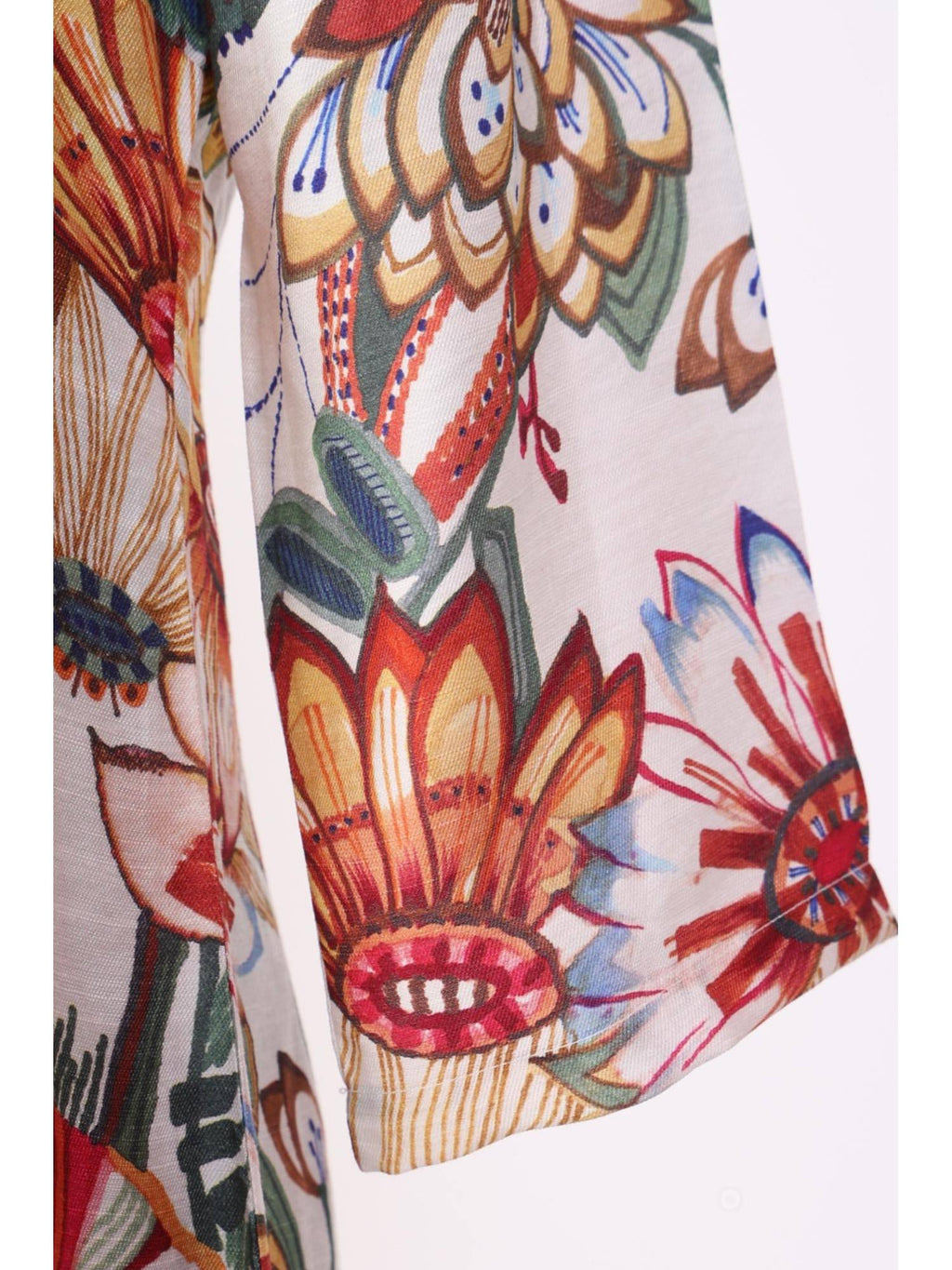 Off White Bold Floral Printed Straight Kurta | KDG - view 6