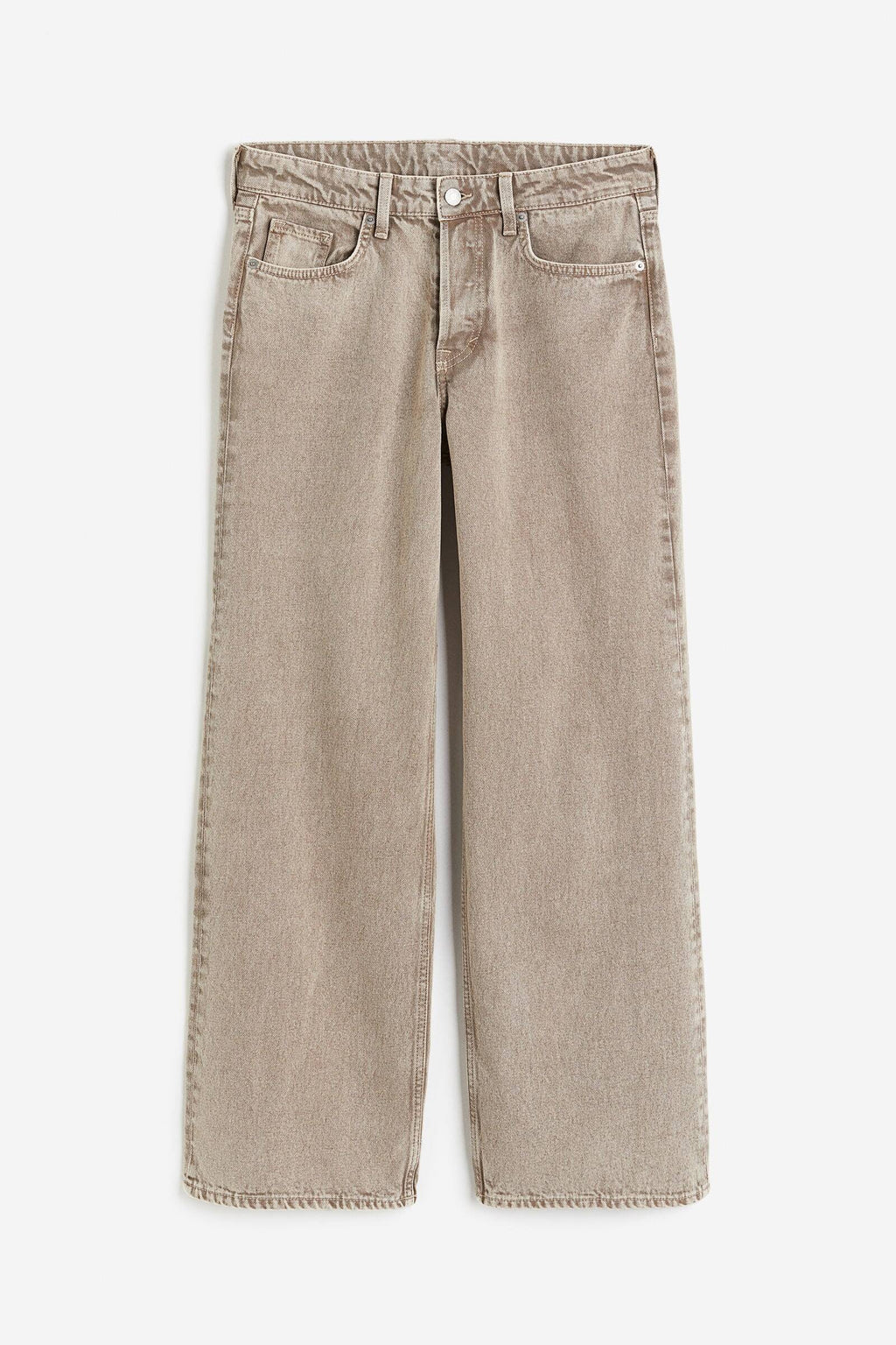 Women Beige Baggy Wide Low Jeans | BG78 - view 1