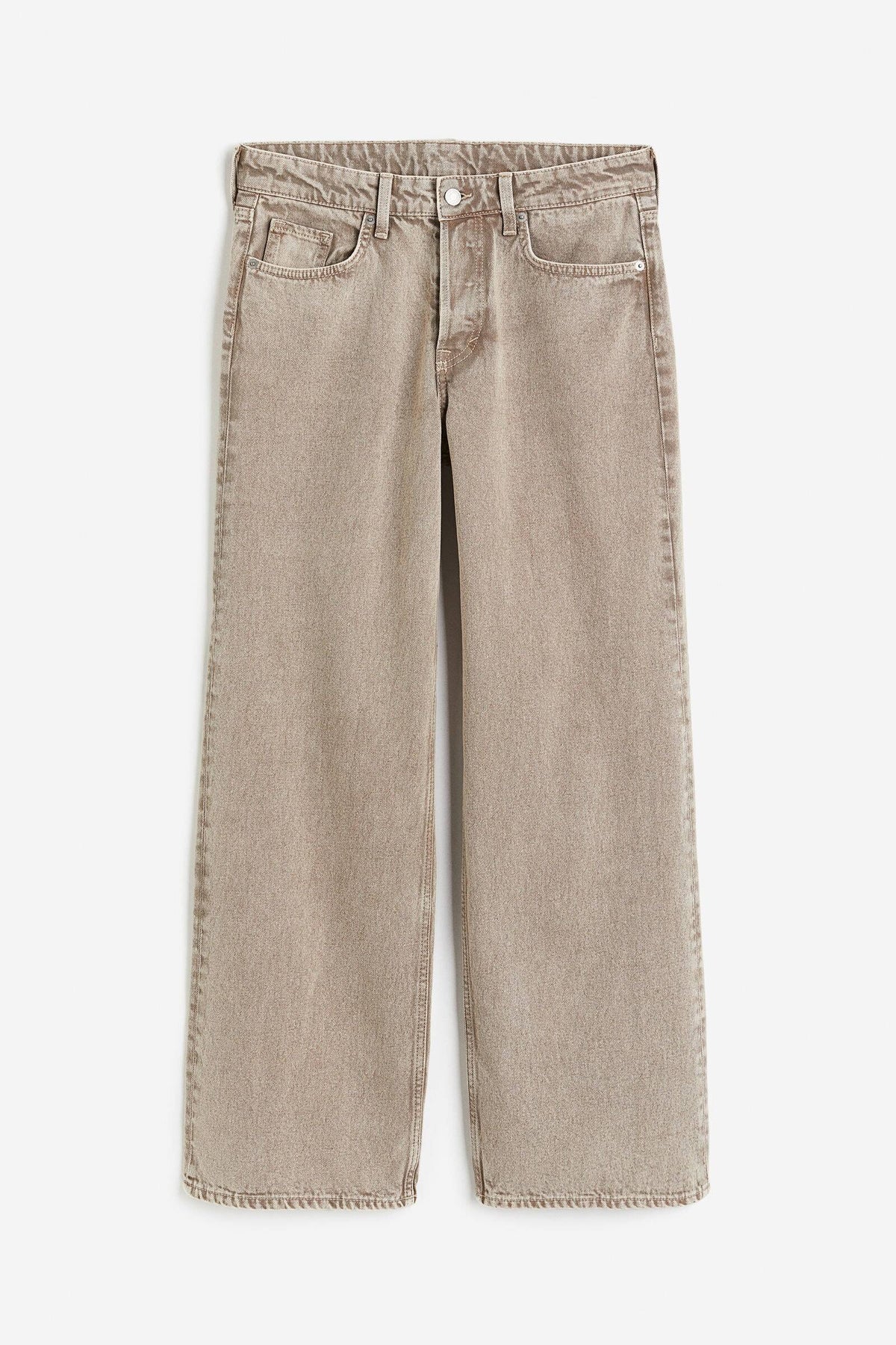 Women Beige Baggy Wide Low Jeans | BG78 - view 1