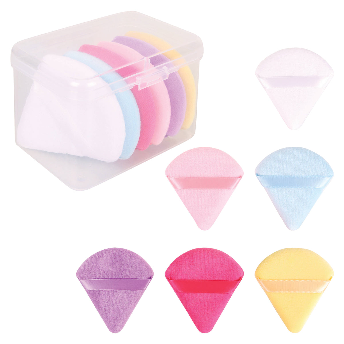 Makeup Munchies- 6 Full-sized Pizza Powder Beauty Puffs In A Box Case (Mixed Colours) | C83 - view 1