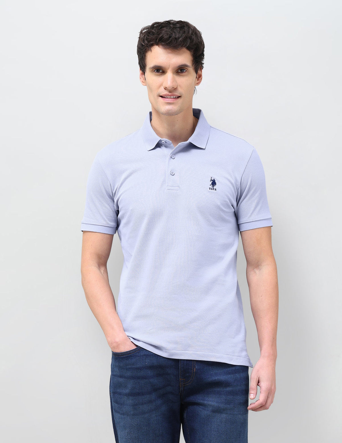 Solid Slim Fit Polo Shirt USP0