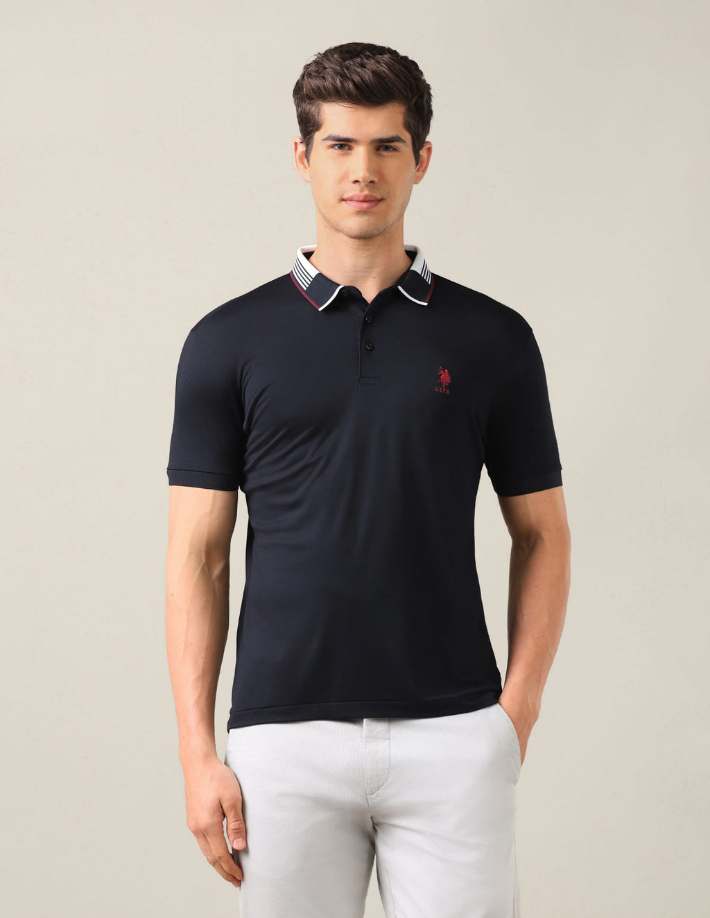 Solid Slim Fit Polo Shirt USP0