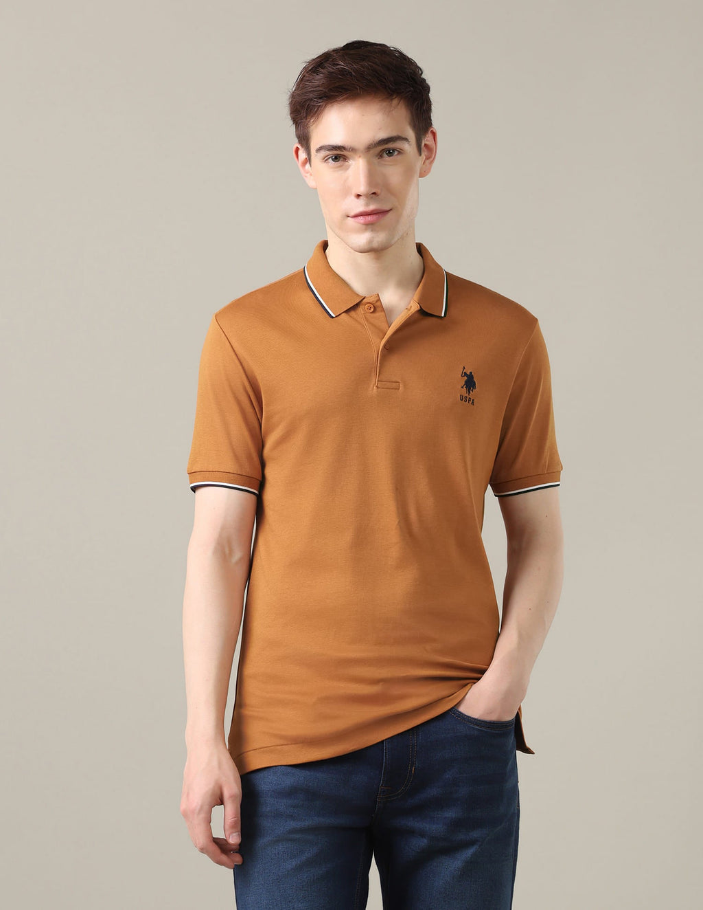 Solid Slim Fit Polo Shirt USP0