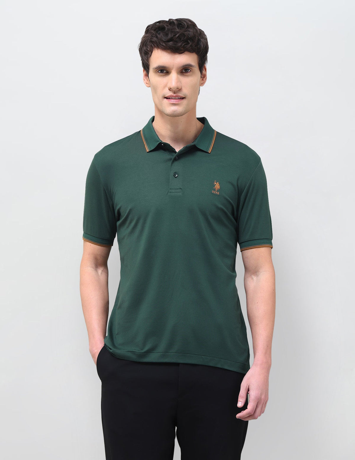 Slim Fit Solid Polo Shirt USP0