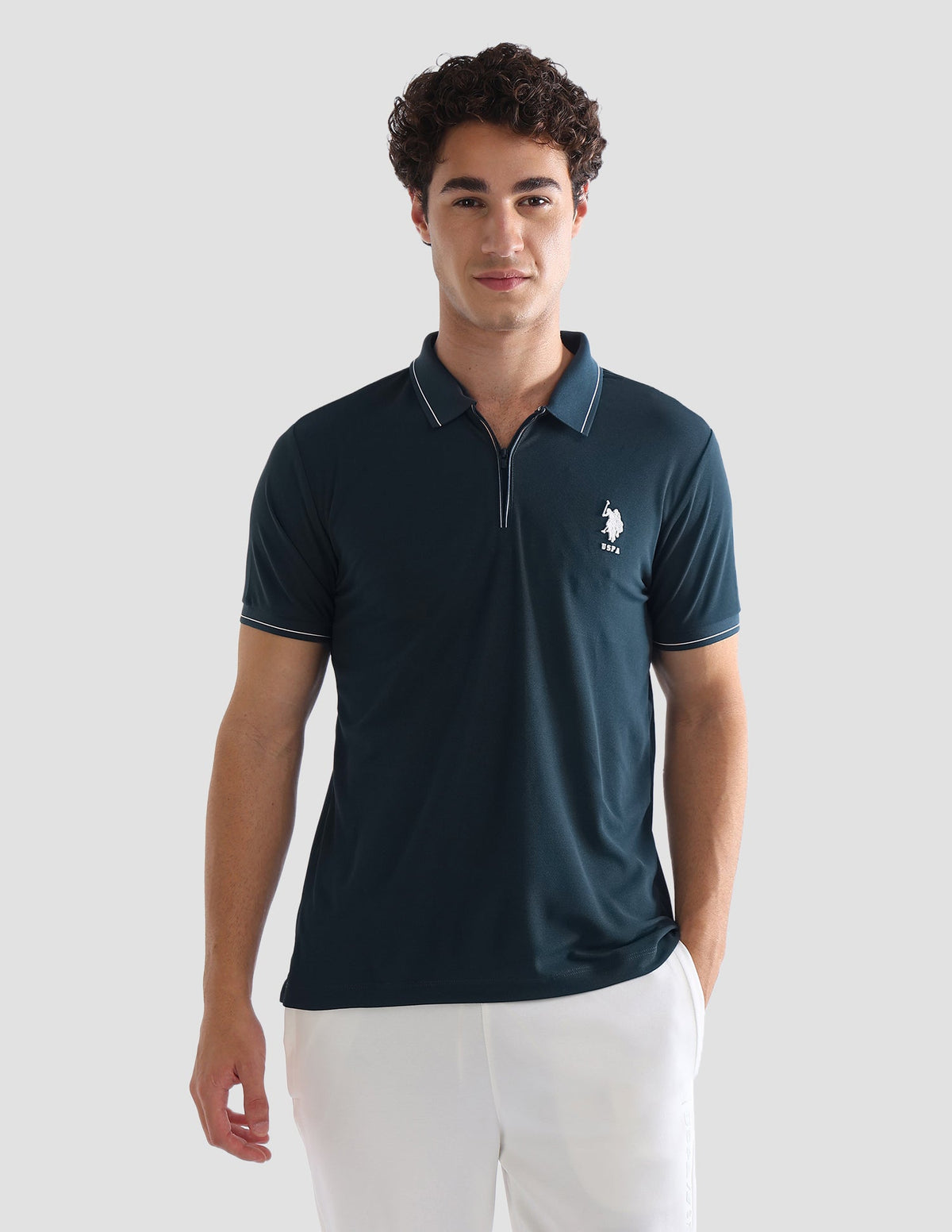 Solid Slim Fit Active Polo Shirt USP0