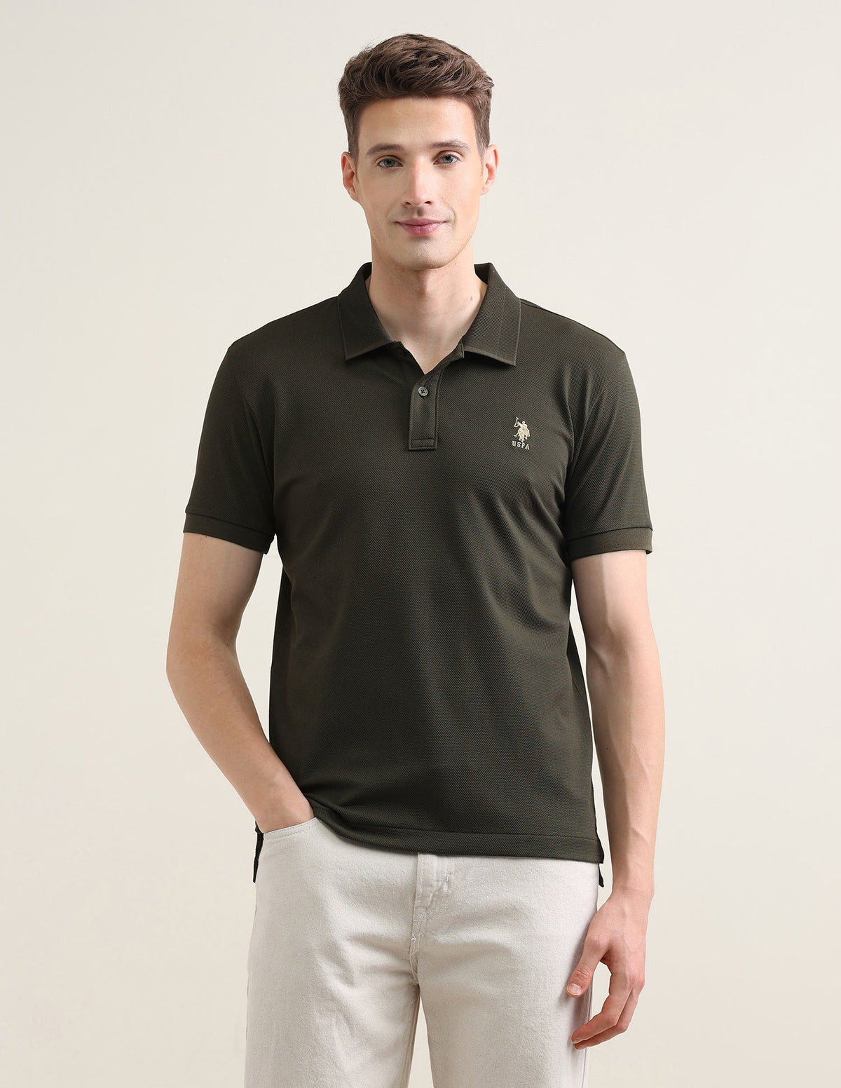 Solid Slim Fit Polo Shirt USP0