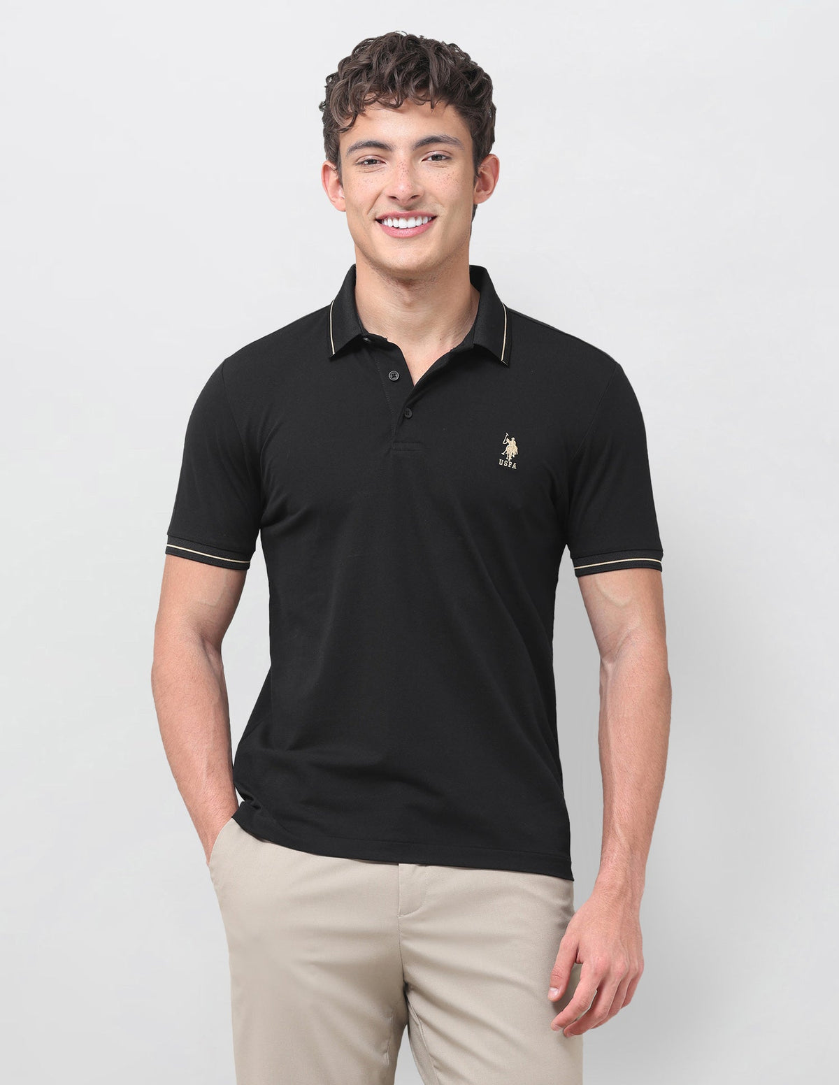 Solid Slim Fit Polo Shirt USP0