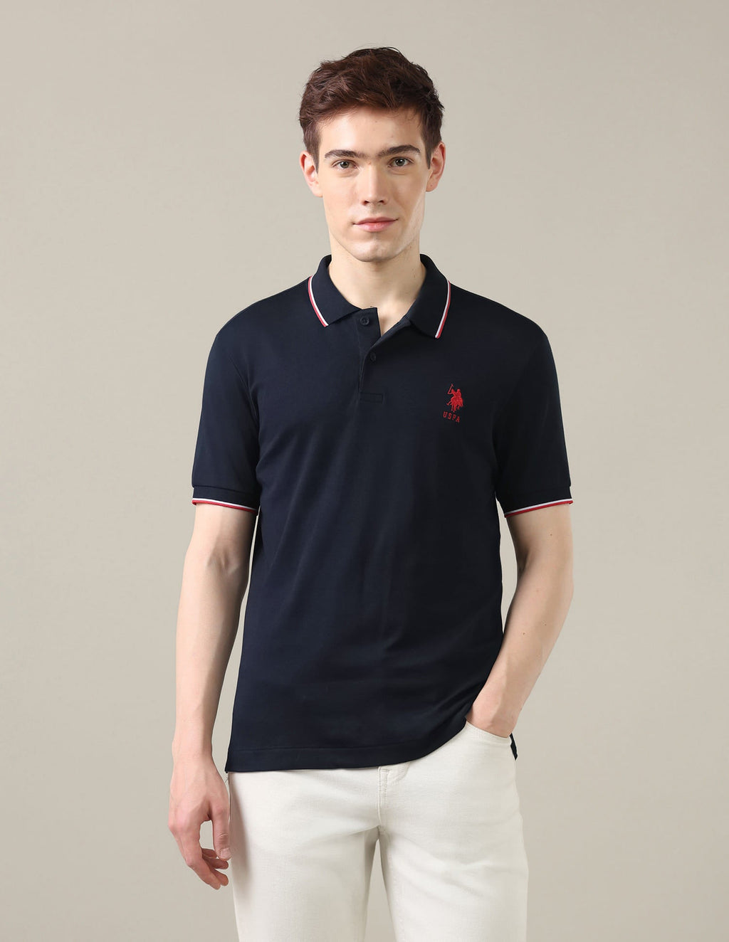 Solid Slim Fit Polo Shirt USP0
