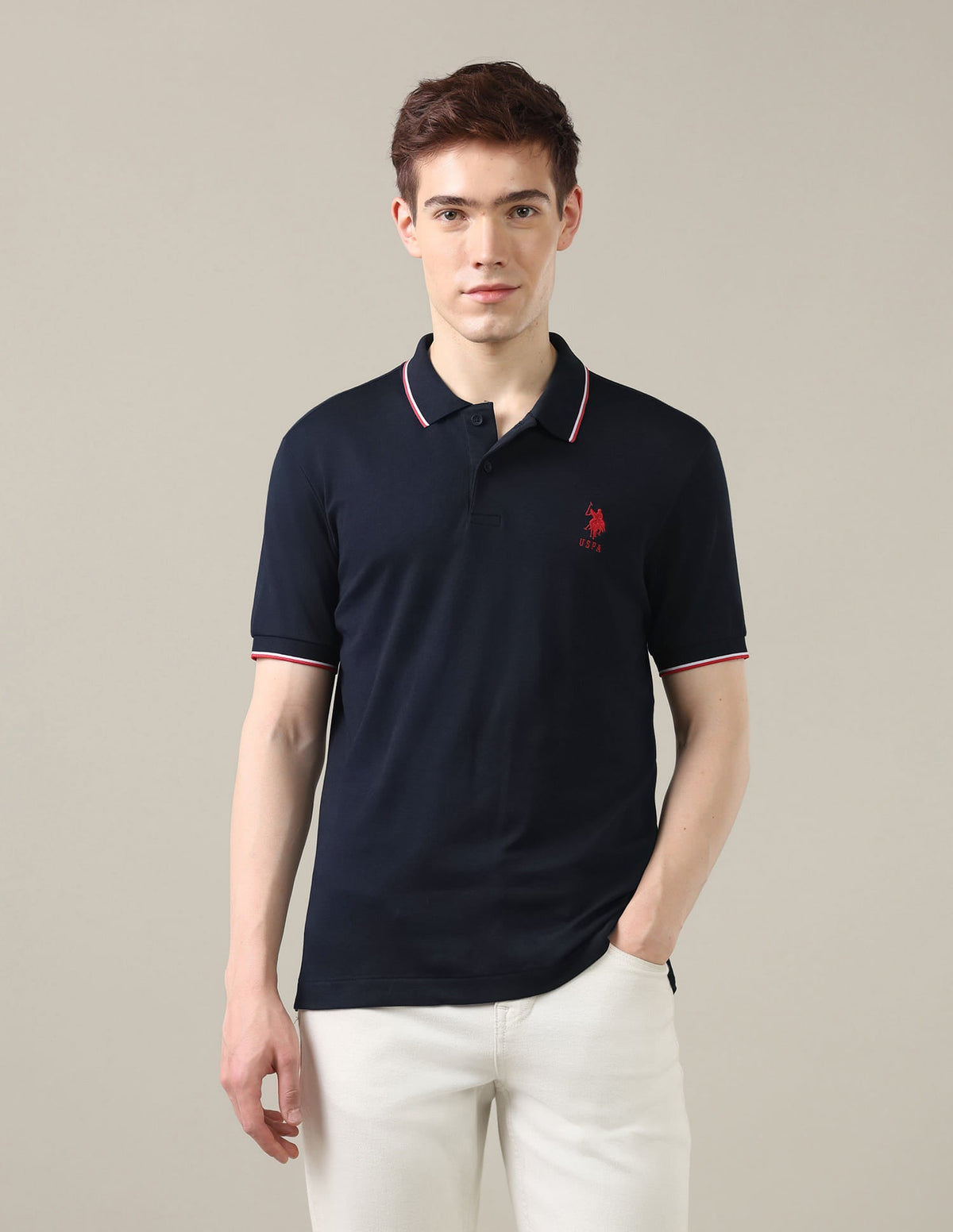 Solid Slim Fit Polo Shirt USP0