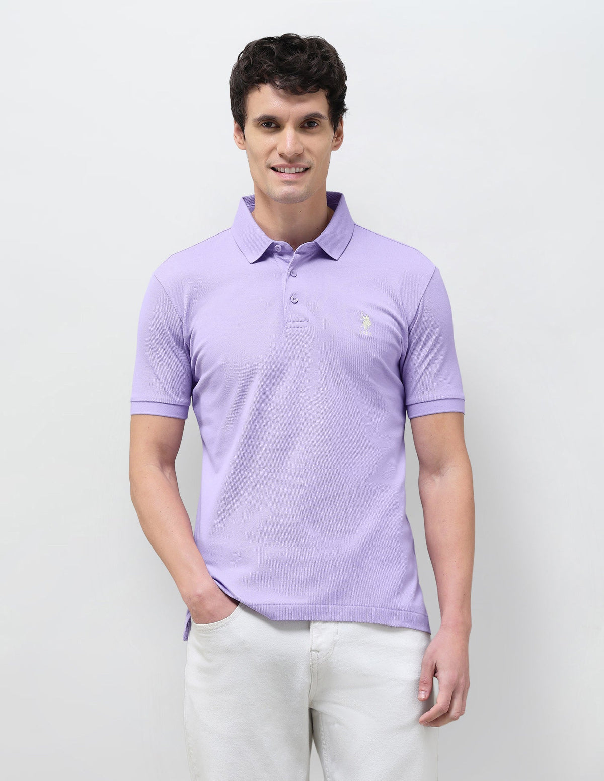 Solid Slim Fit Polo Shirt USP0