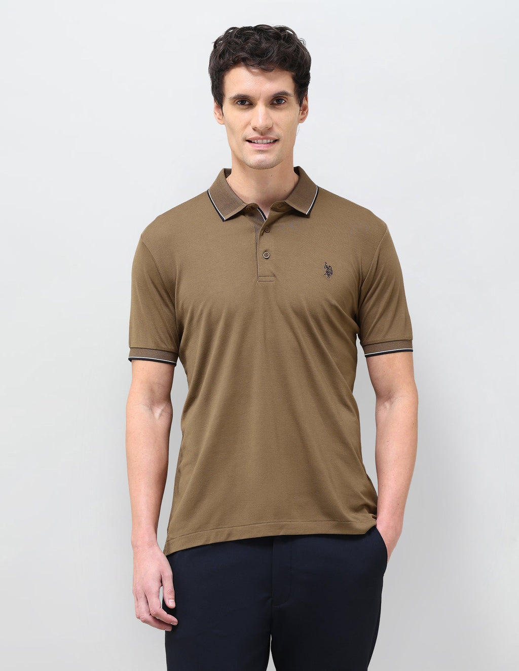 Solid Slim Fit Polo Shirt USP0