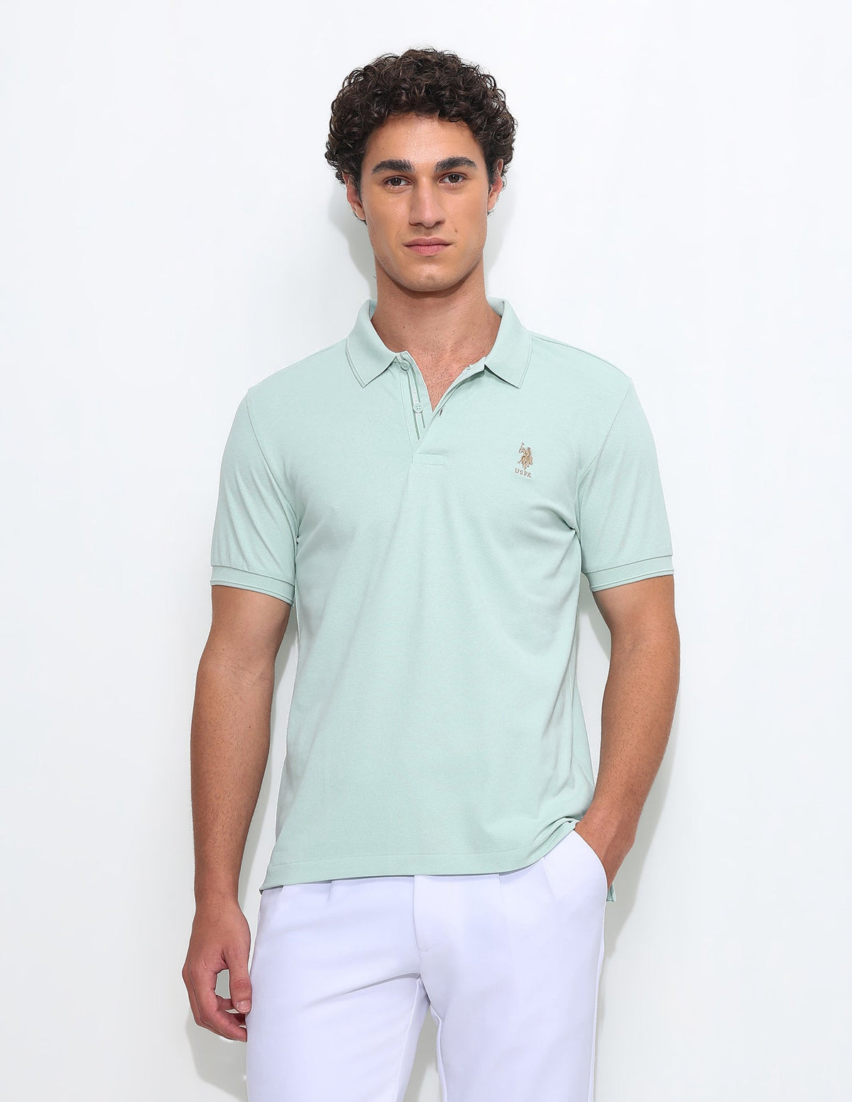 Solid Slim Fit Polo Shirt USP0
