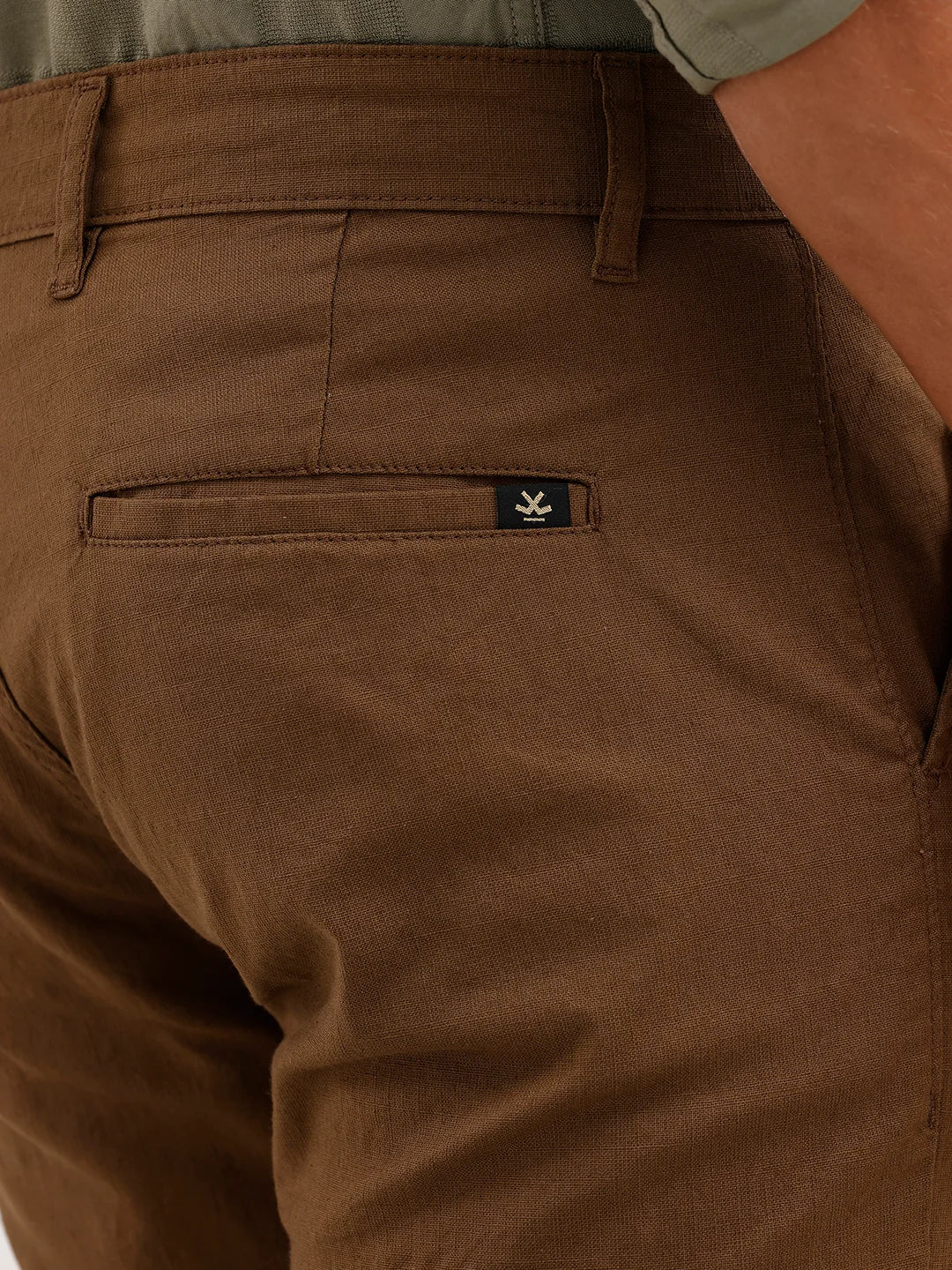 Solid Straight Fit Trouser | Brown