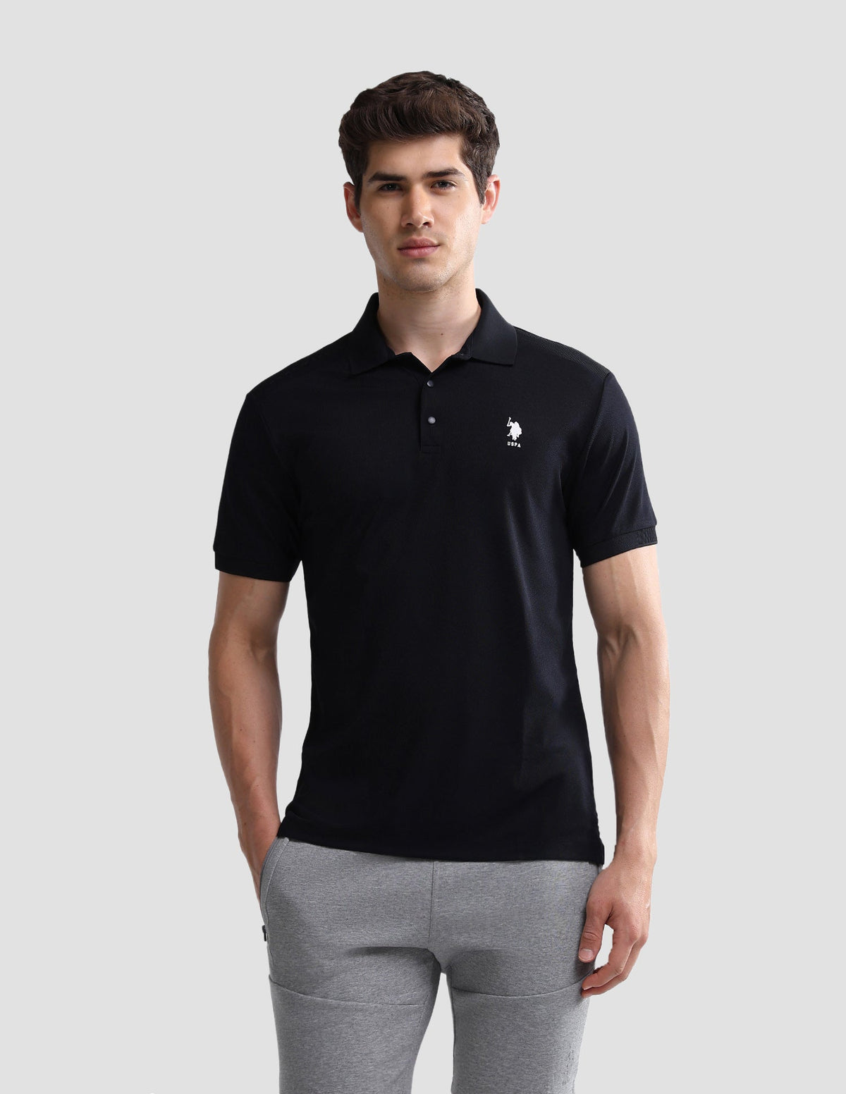 Solid Slim Fit Active Polo Shirt USP0