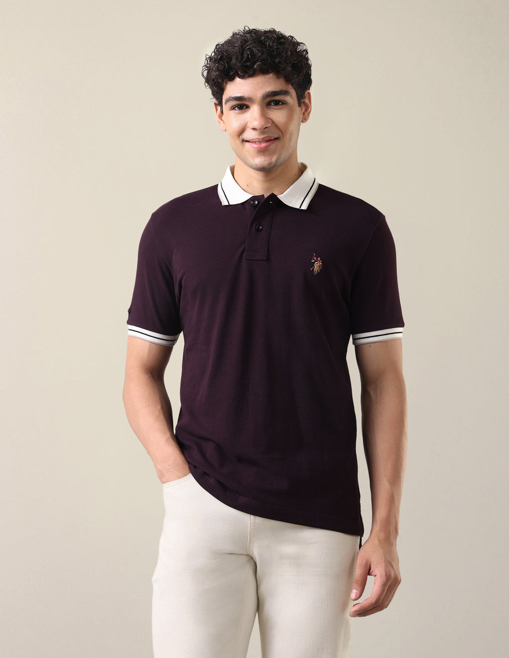 Solid Slim Fit Polo Shirt USP0